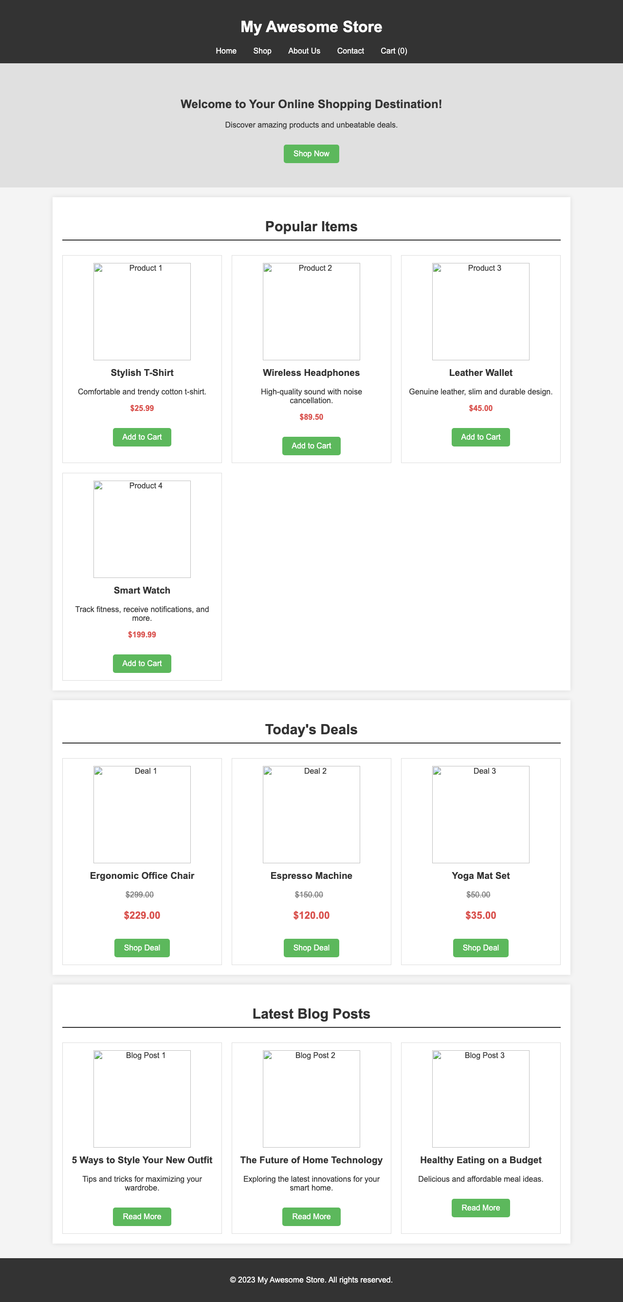 Screenshot sample 1 for shopping-home-page / Gemini 2.5 Flash Lite