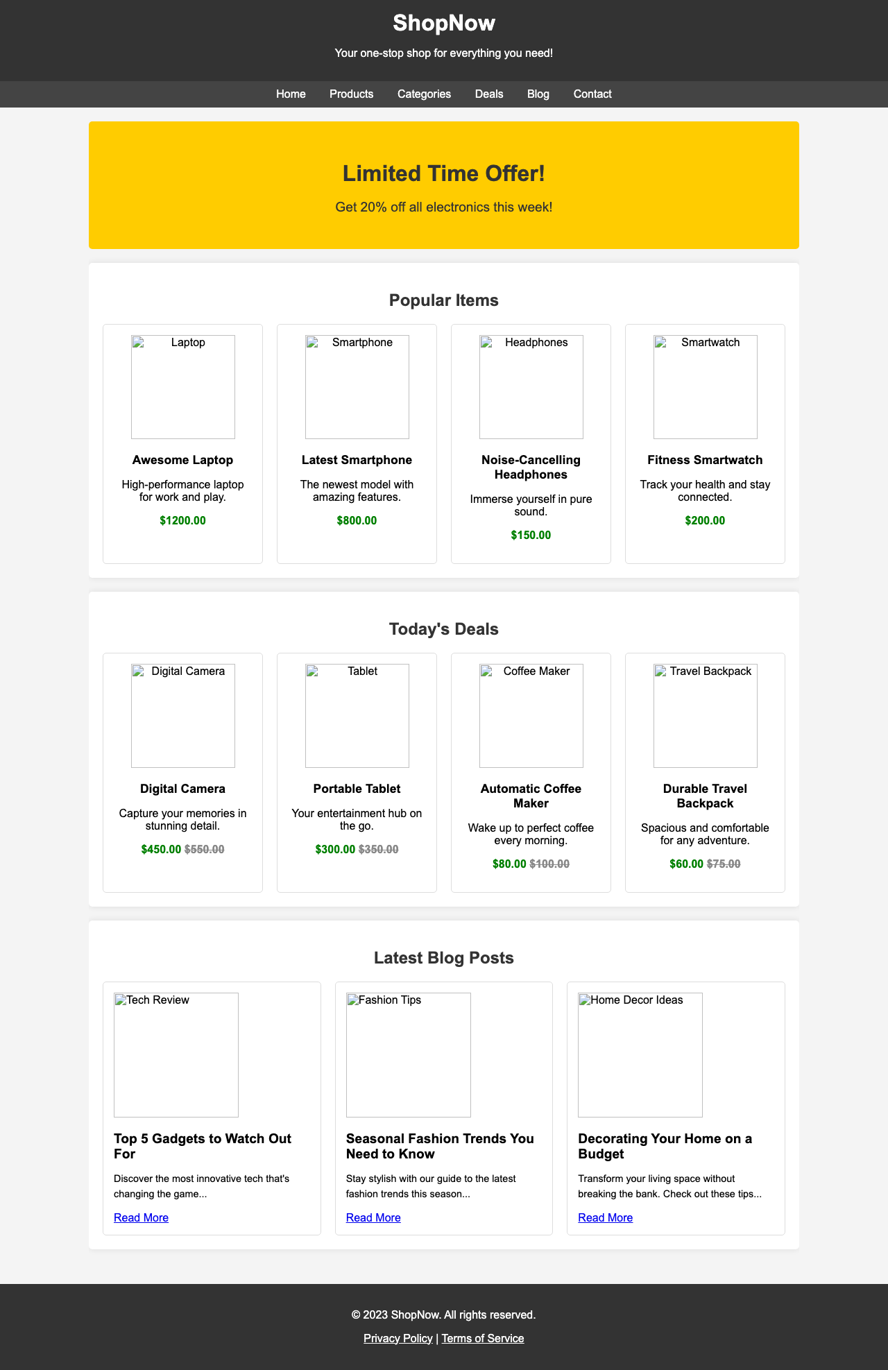 Screenshot sample 11 for shopping-home-page / Gemini 2.5 Flash Lite