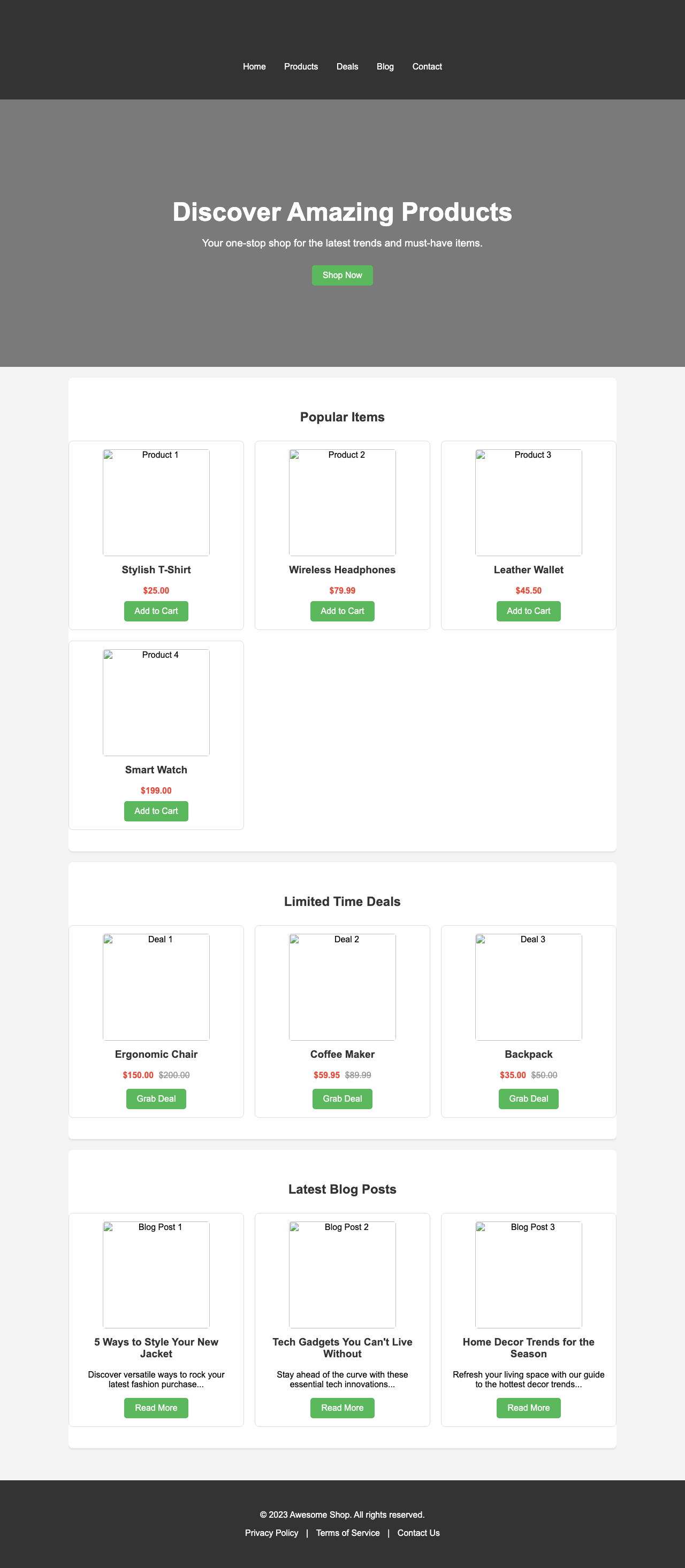 Screenshot sample 12 for shopping-home-page / Gemini 2.5 Flash Lite