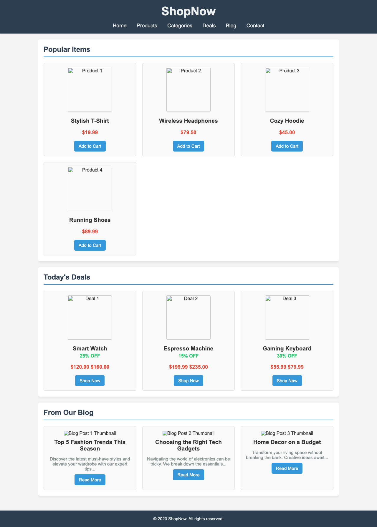 Screenshot sample 14 for shopping-home-page / Gemini 2.5 Flash Lite
