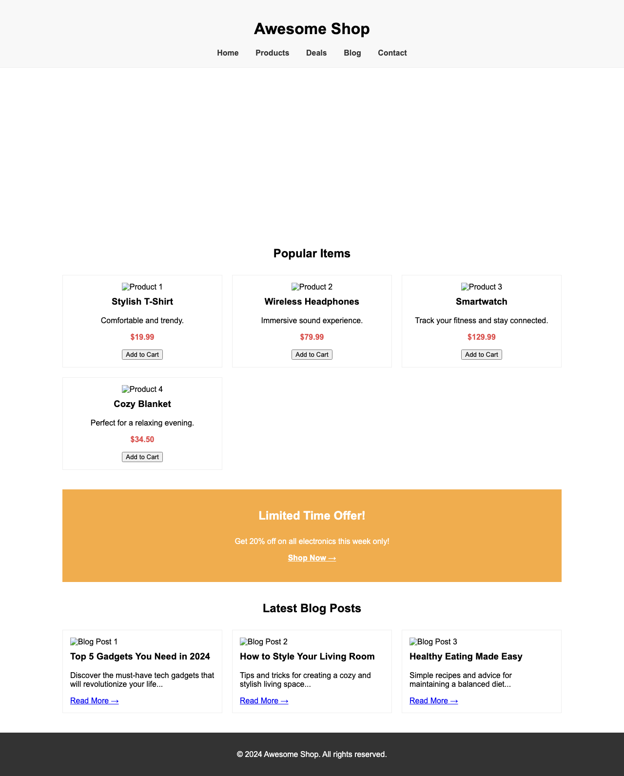 Screenshot sample 15 for shopping-home-page / Gemini 2.5 Flash Lite