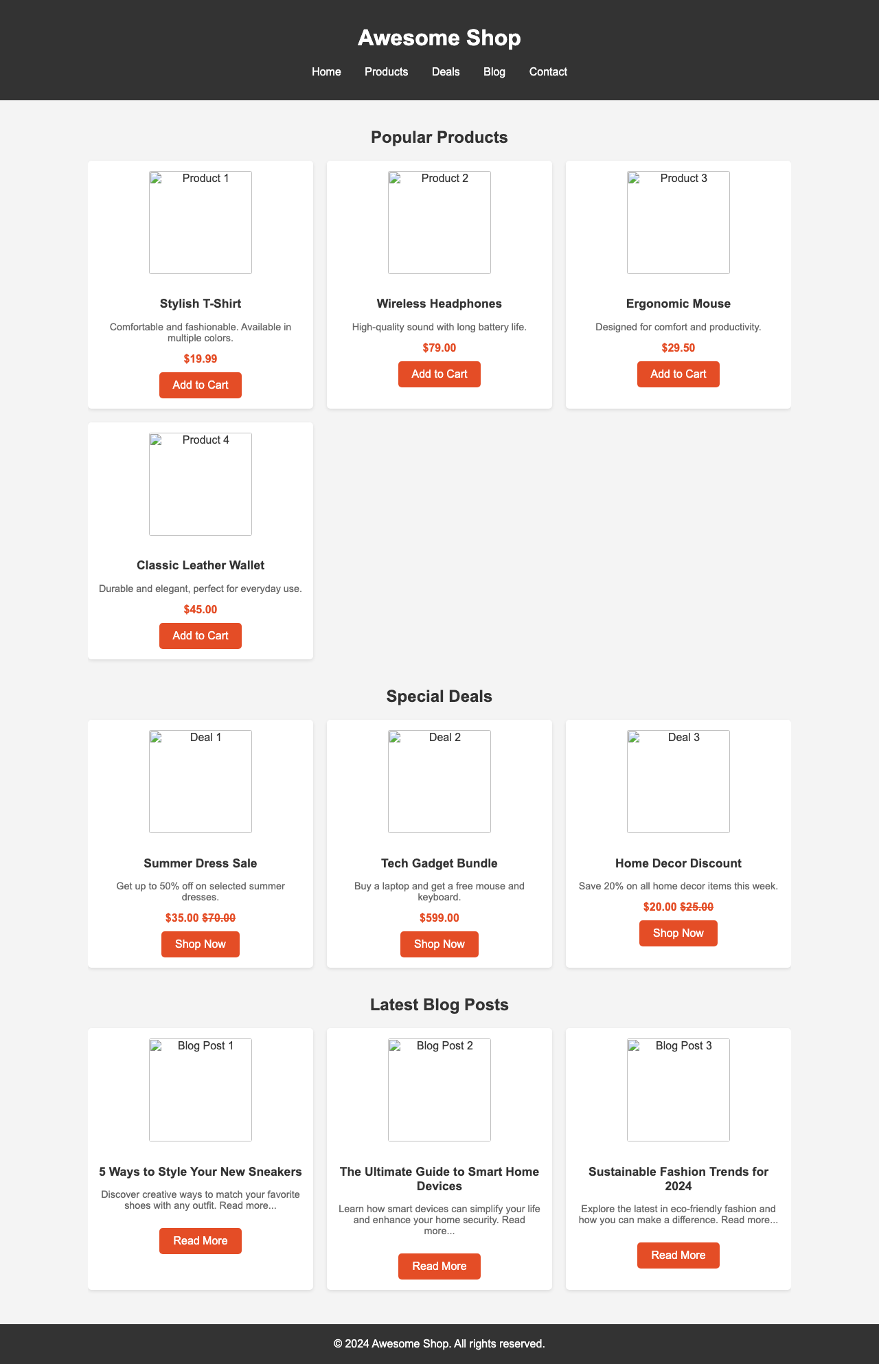 Screenshot sample 2 for shopping-home-page / Gemini 2.5 Flash Lite