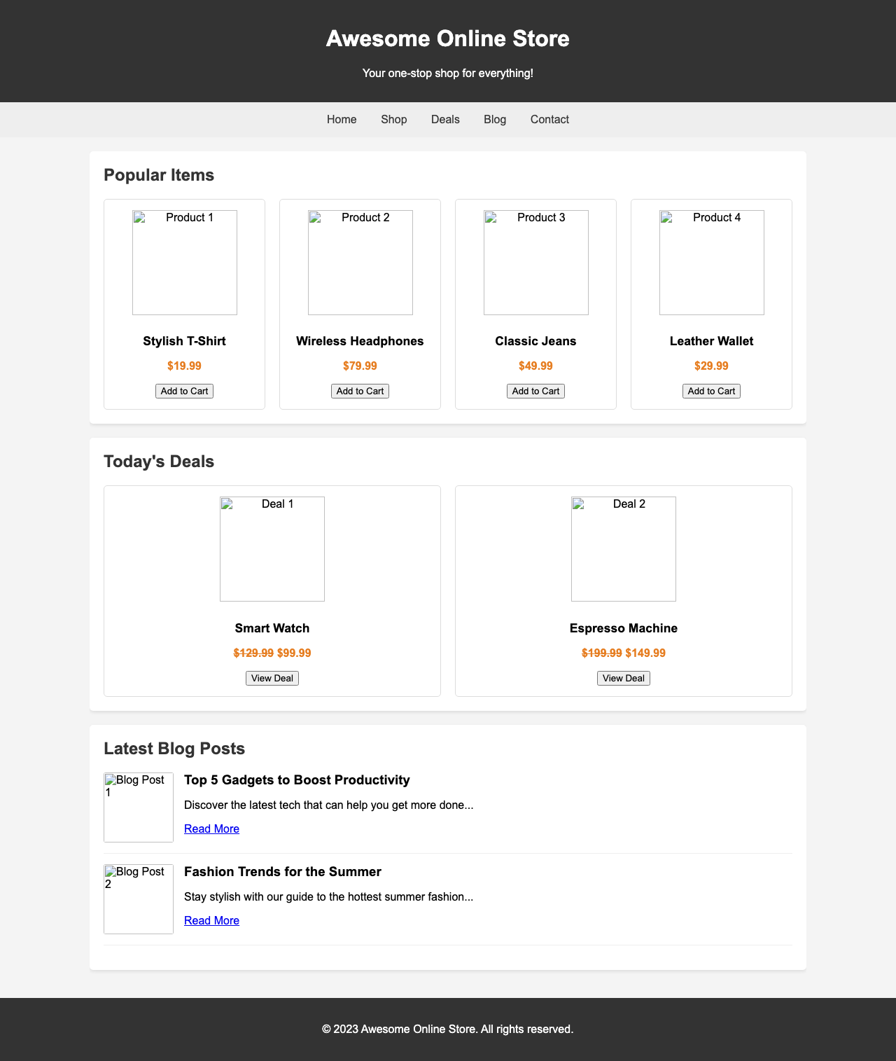 Screenshot sample 20 for shopping-home-page / Gemini 2.5 Flash Lite