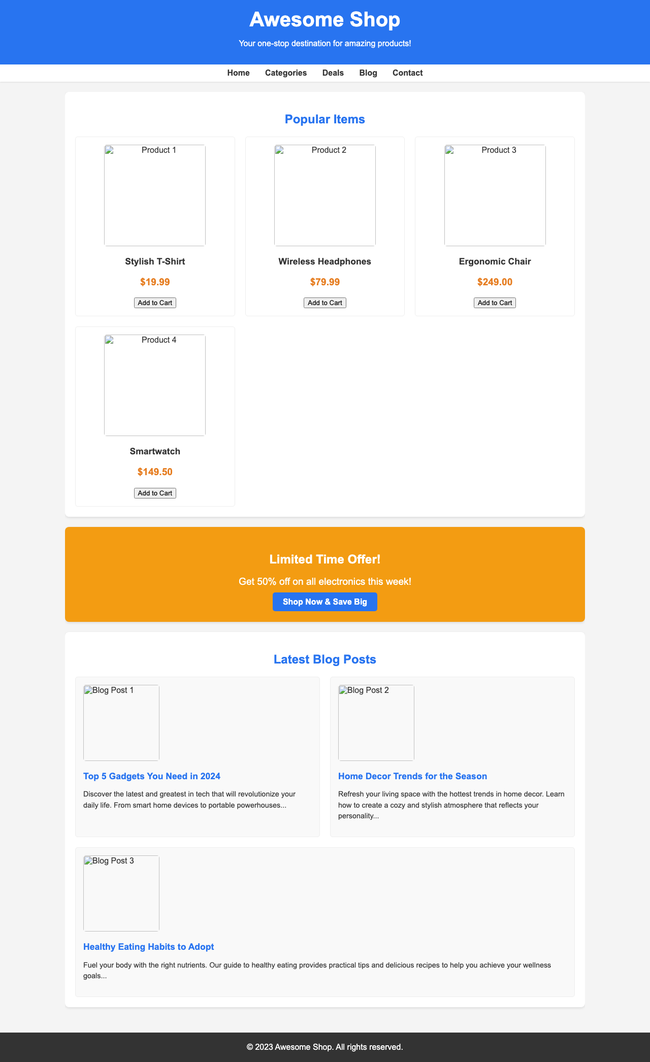 Screenshot sample 23 for shopping-home-page / Gemini 2.5 Flash Lite