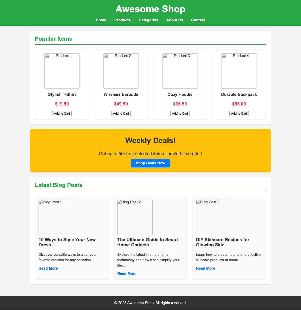 Screenshot sample 26 for shopping-home-page / Gemini 2.5 Flash Lite