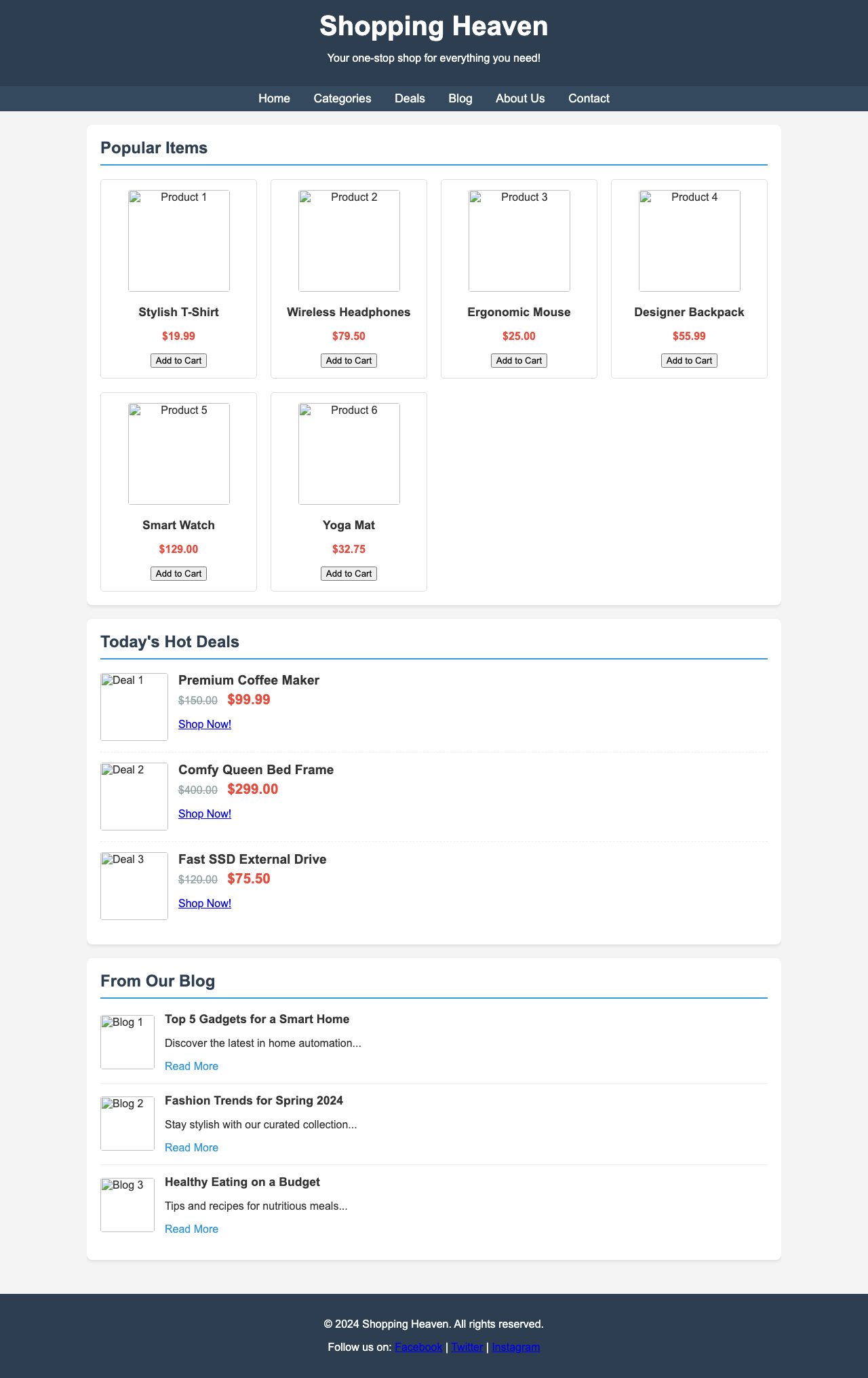 Screenshot sample 3 for shopping-home-page / Gemini 2.5 Flash Lite