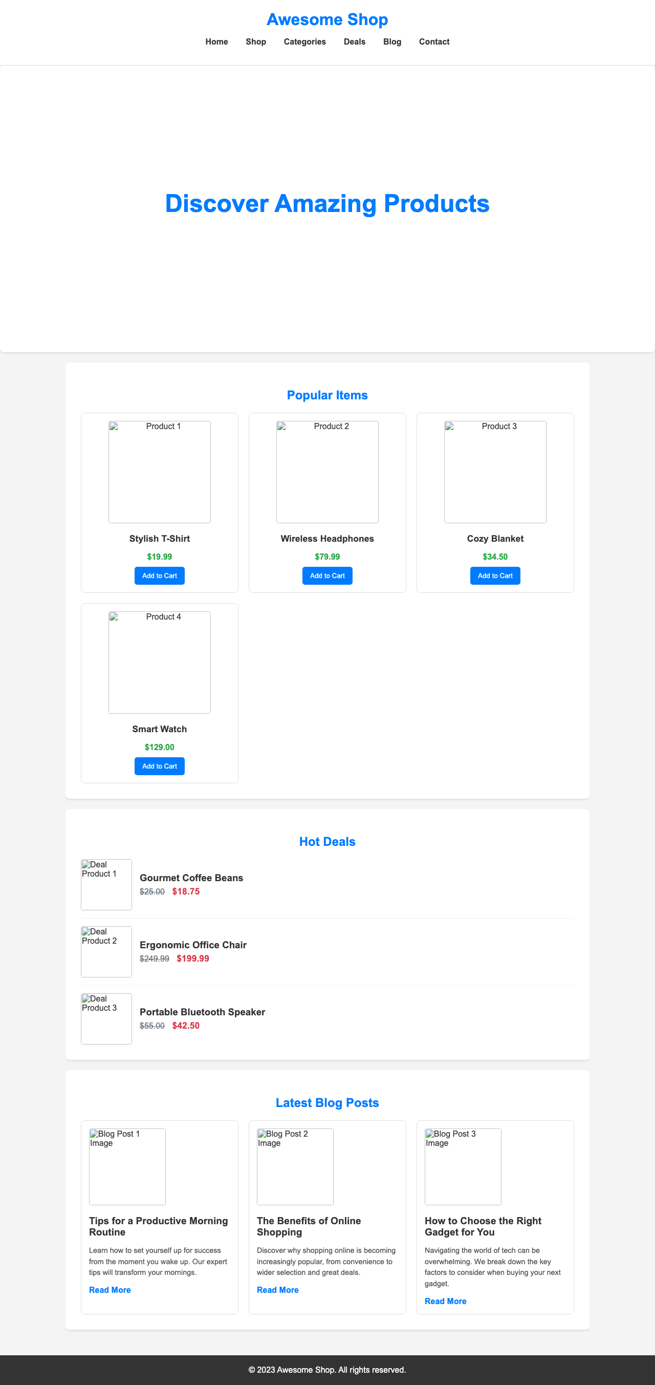 Screenshot sample 33 for shopping-home-page / Gemini 2.5 Flash Lite