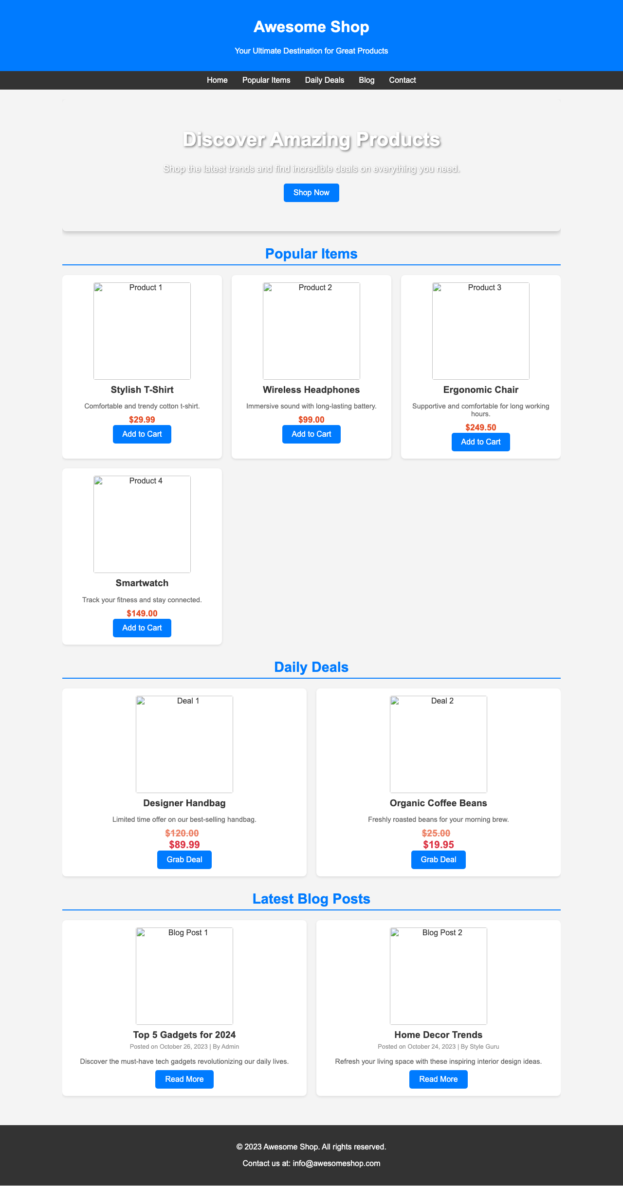 Screenshot sample 34 for shopping-home-page / Gemini 2.5 Flash Lite