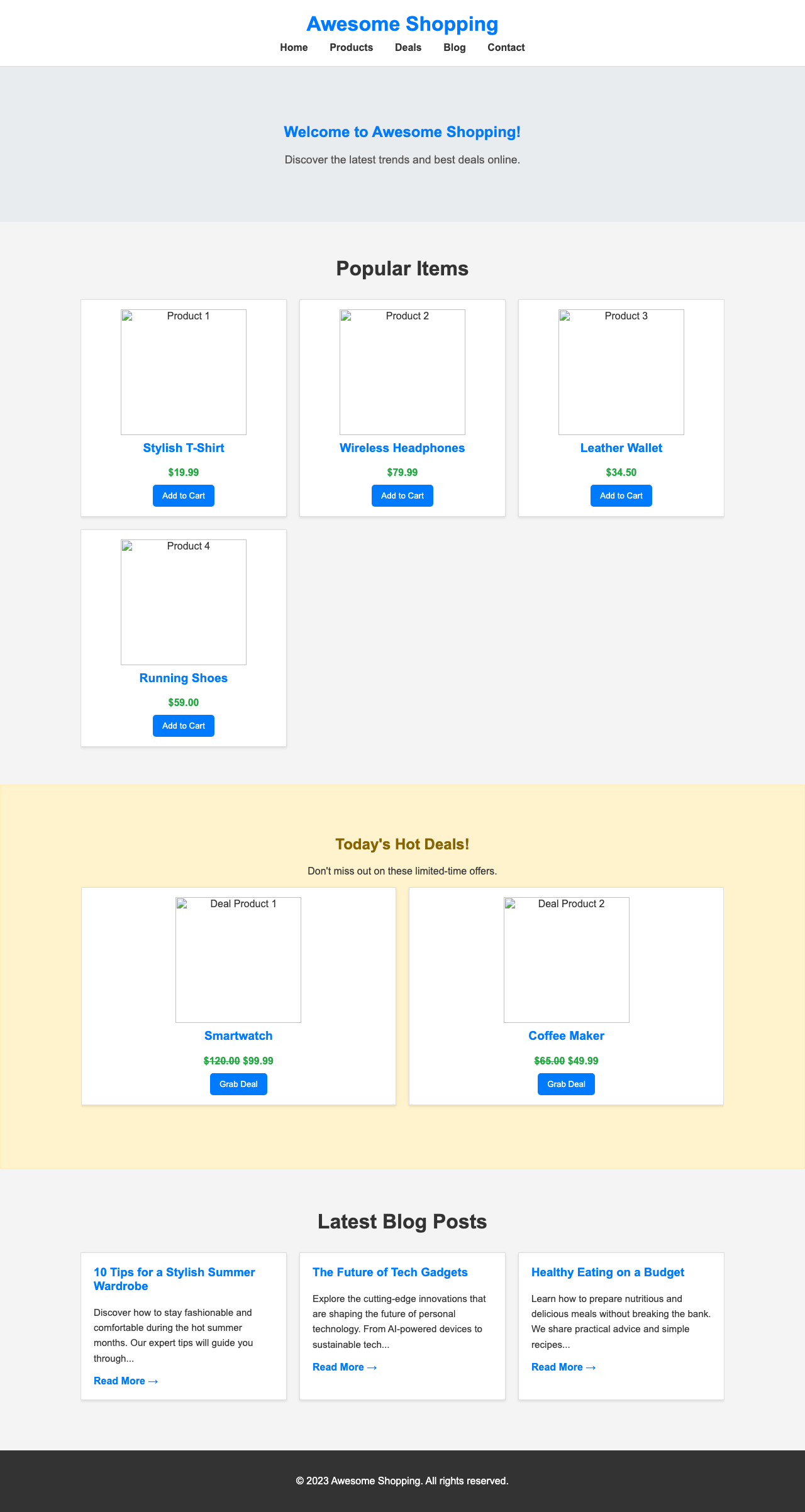 Screenshot sample 43 for shopping-home-page / Gemini 2.5 Flash Lite