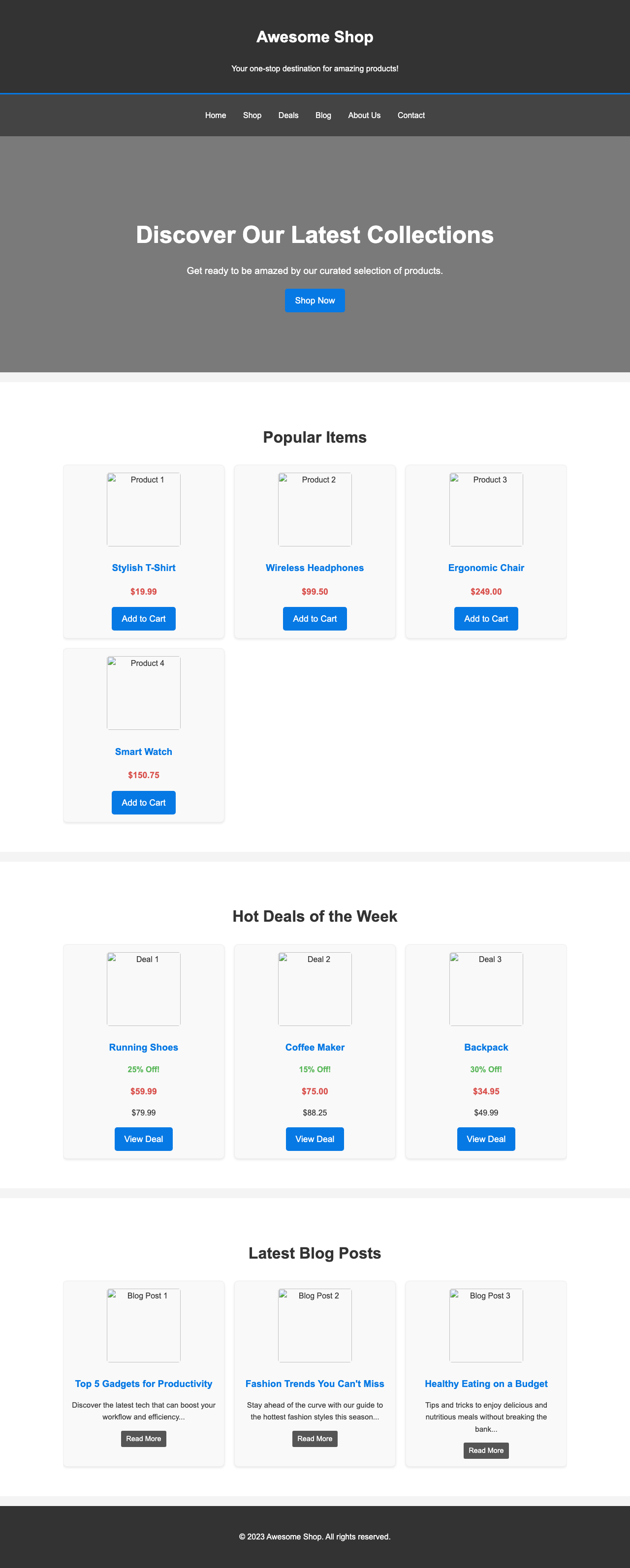 Screenshot sample 49 for shopping-home-page / Gemini 2.5 Flash Lite
