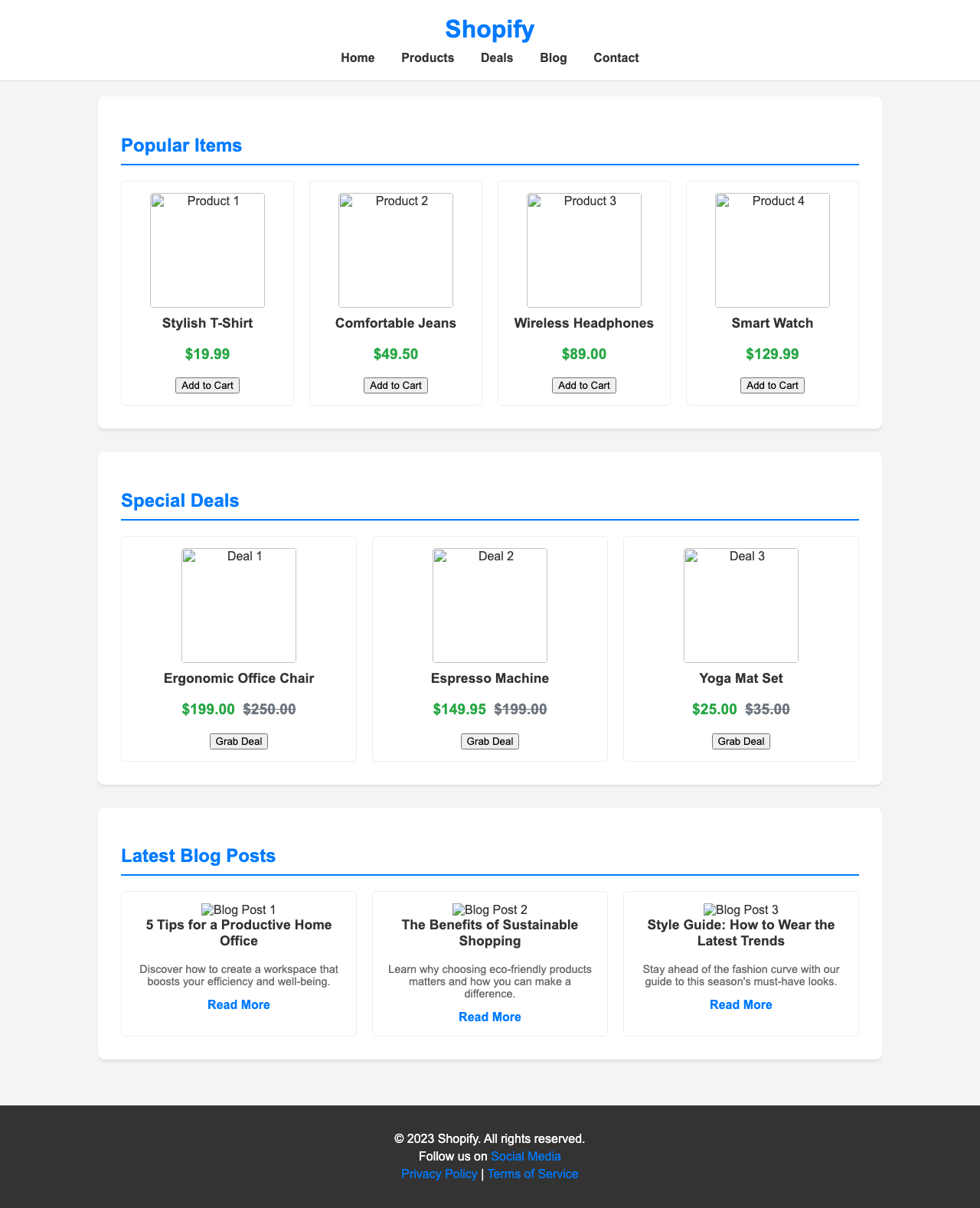 Screenshot sample 5 for shopping-home-page / Gemini 2.5 Flash Lite