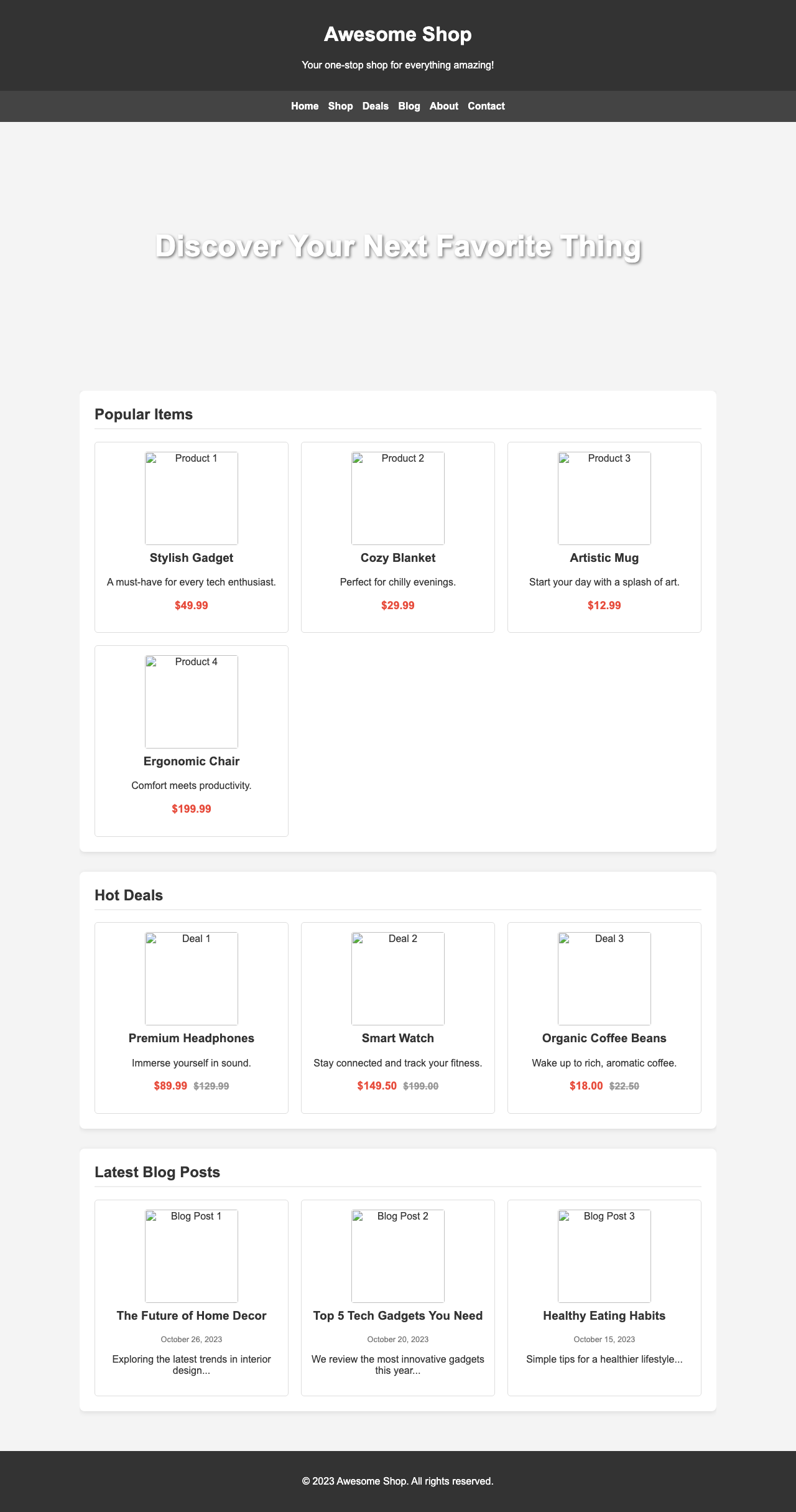 Screenshot sample 50 for shopping-home-page / Gemini 2.5 Flash Lite