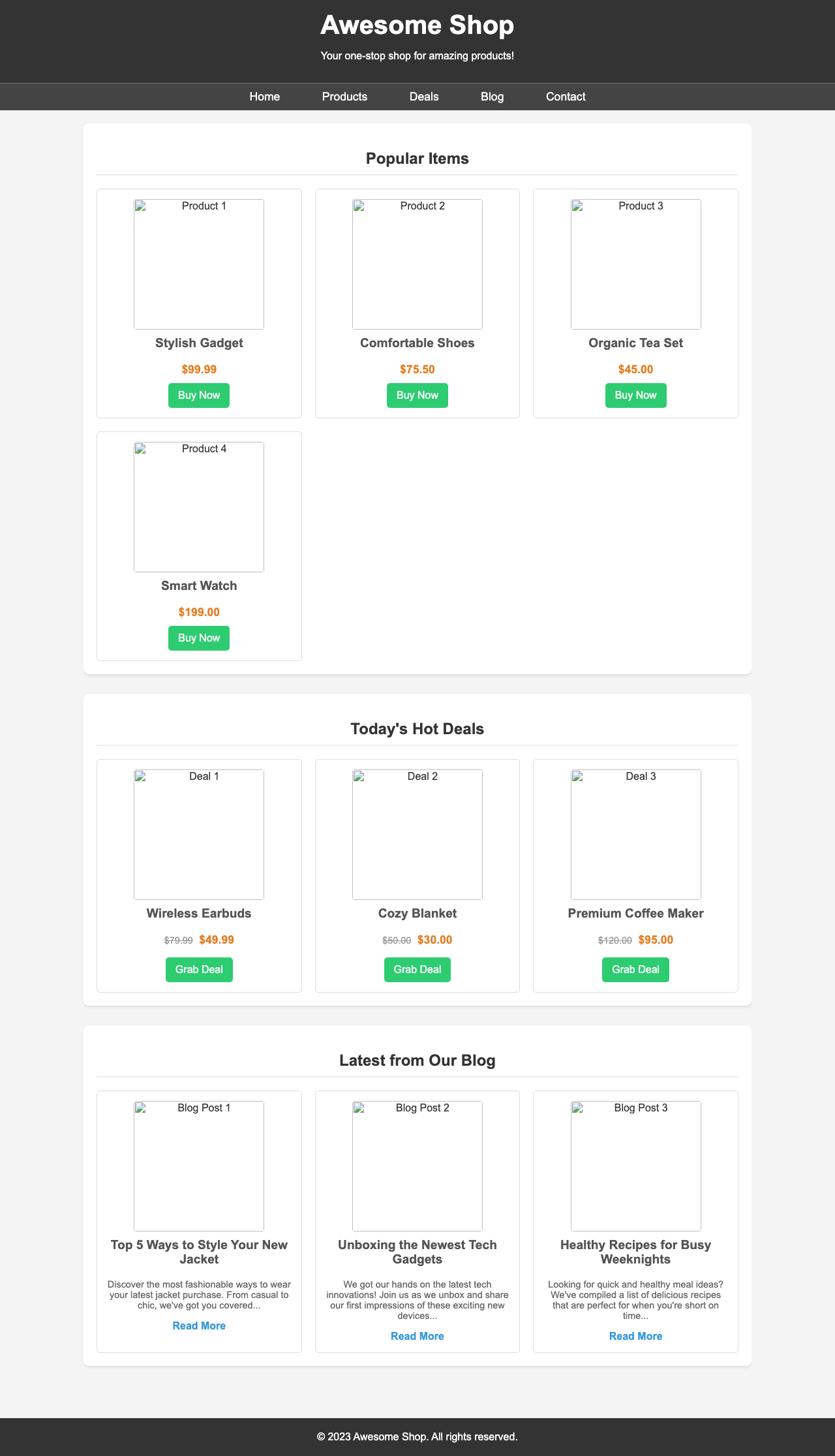 Screenshot sample 56 for shopping-home-page / Gemini 2.5 Flash Lite