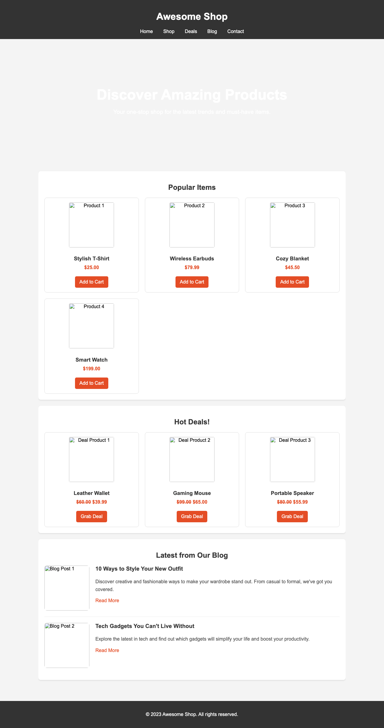 Screenshot sample 57 for shopping-home-page / Gemini 2.5 Flash Lite