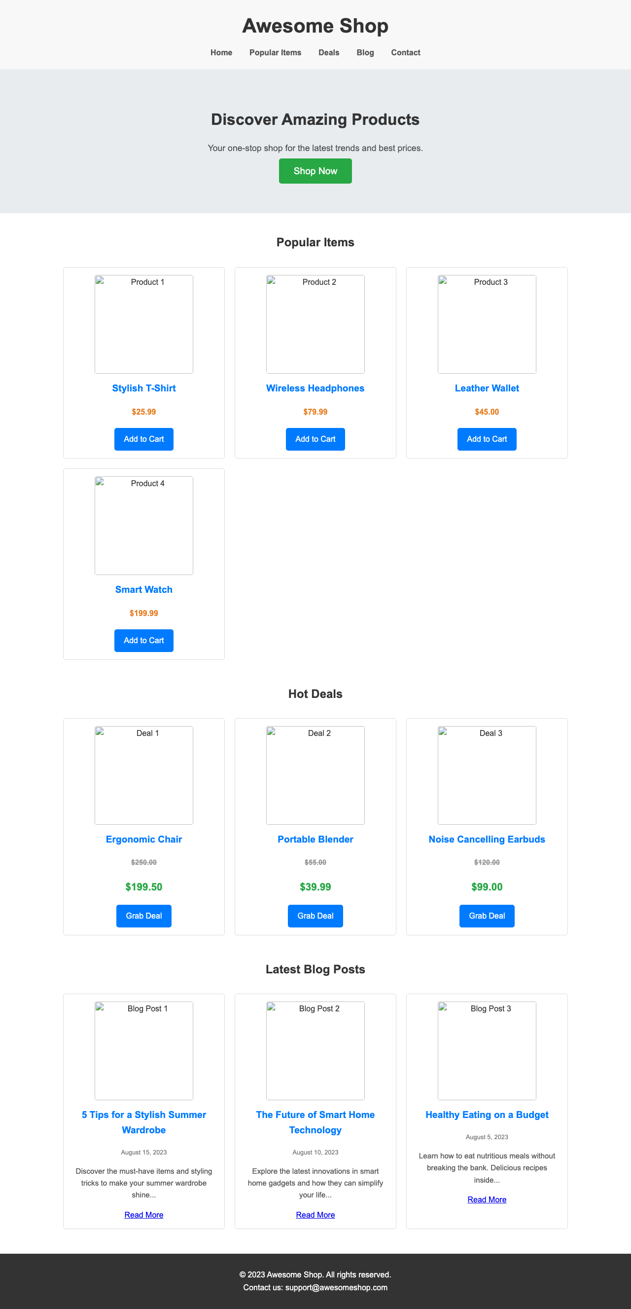 Screenshot sample 70 for shopping-home-page / Gemini 2.5 Flash Lite
