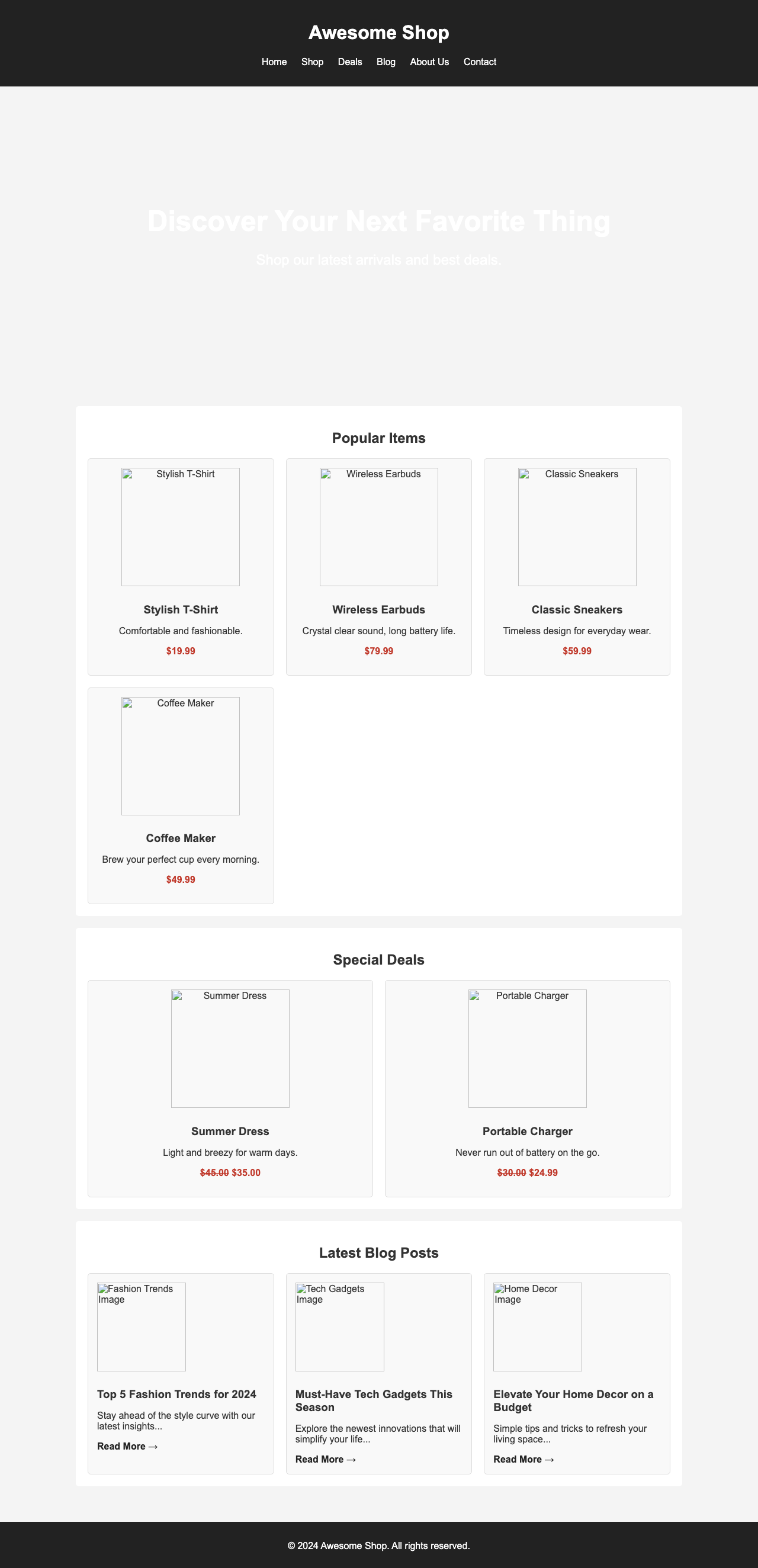 Screenshot sample 82 for shopping-home-page / Gemini 2.5 Flash Lite