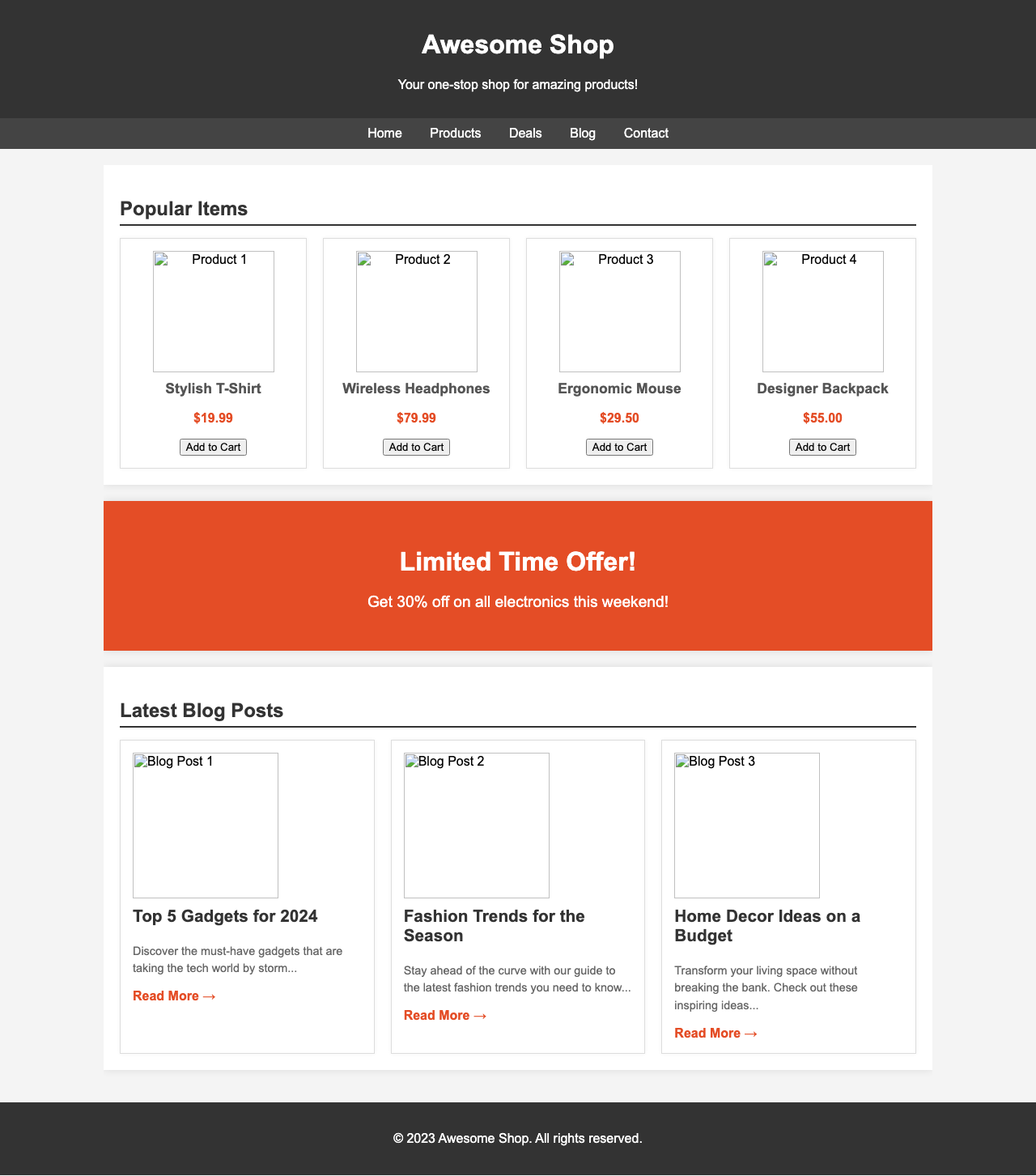 Screenshot sample 9 for shopping-home-page / Gemini 2.5 Flash Lite