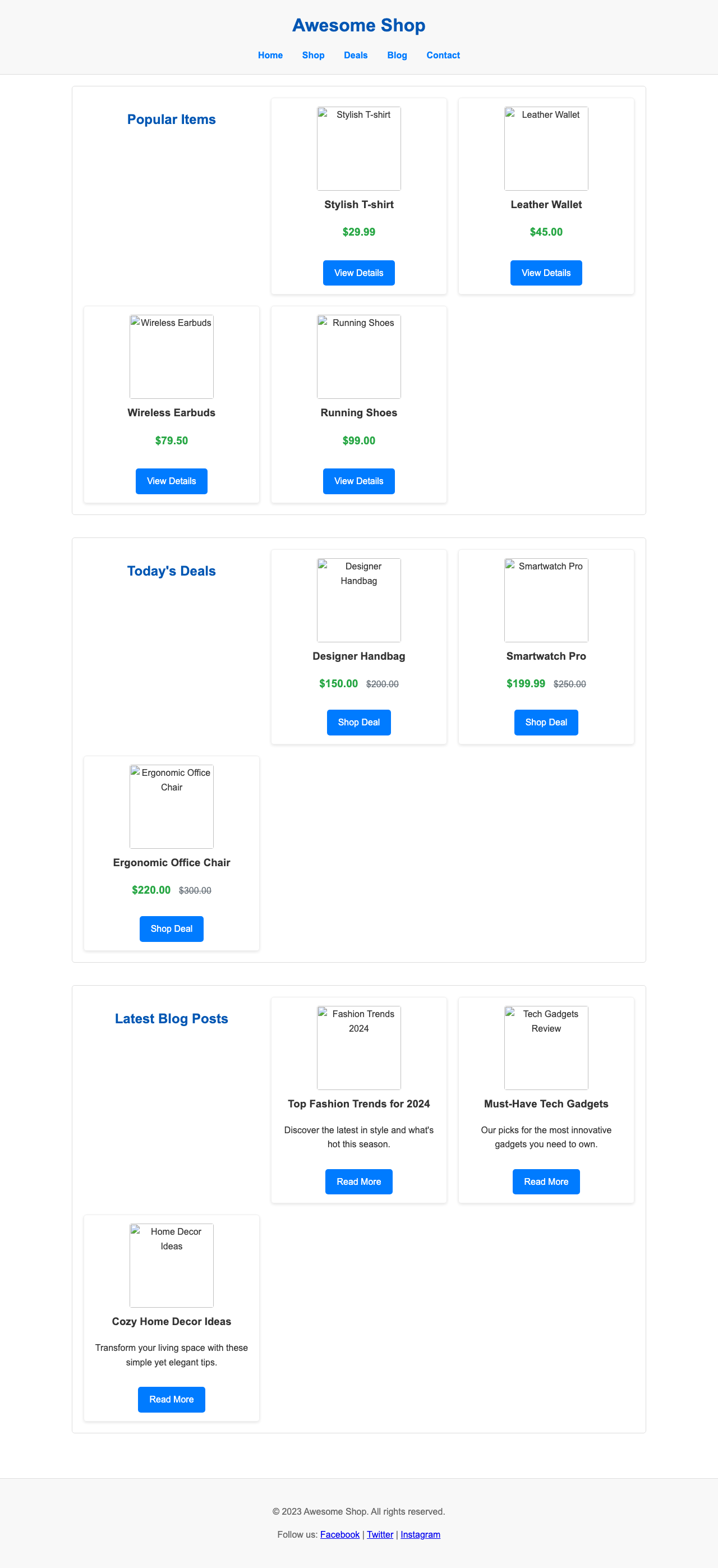 Screenshot sample 95 for shopping-home-page / Gemini 2.5 Flash Lite