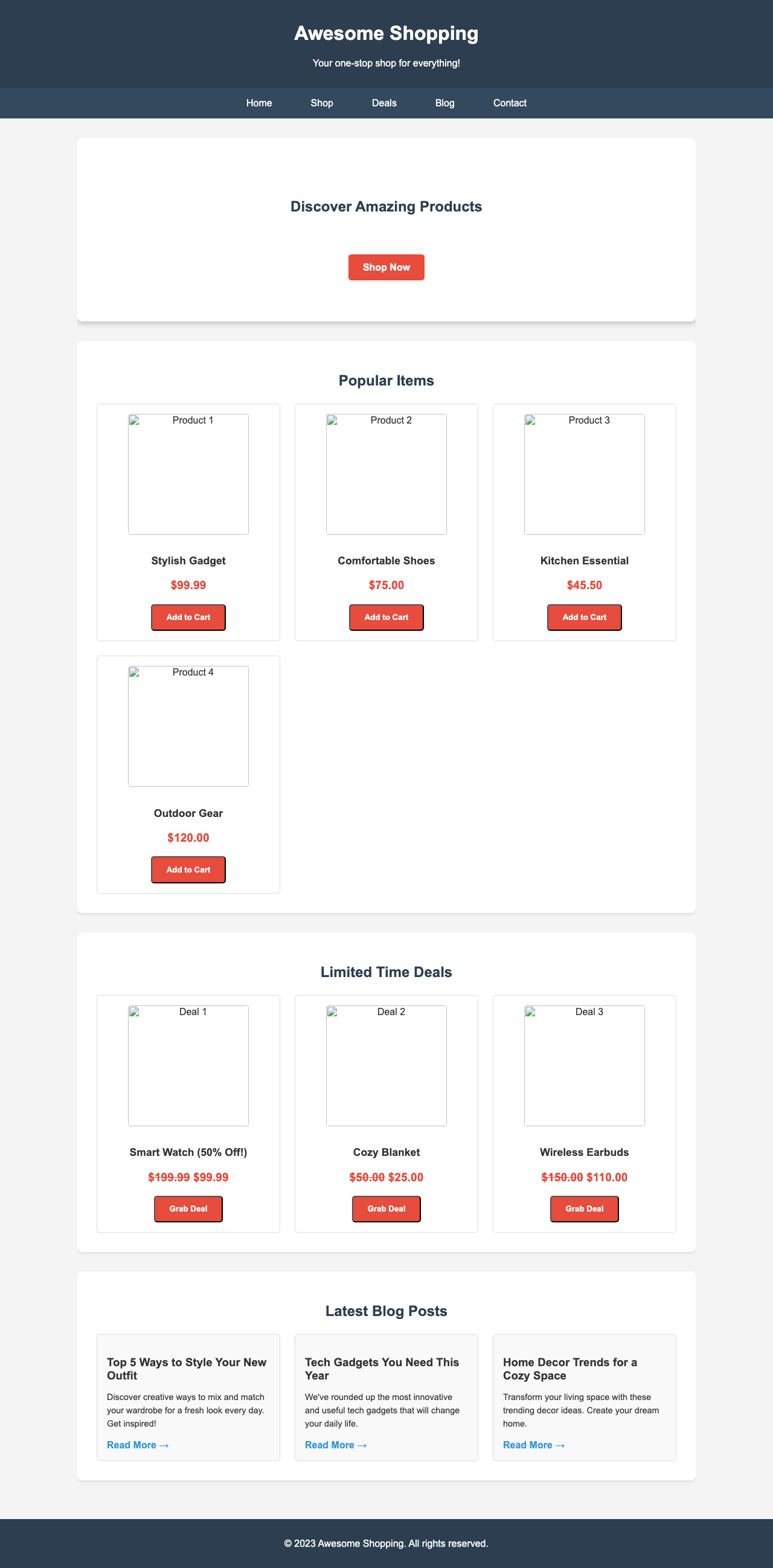 Screenshot sample 99 for shopping-home-page / Gemini 2.5 Flash Lite