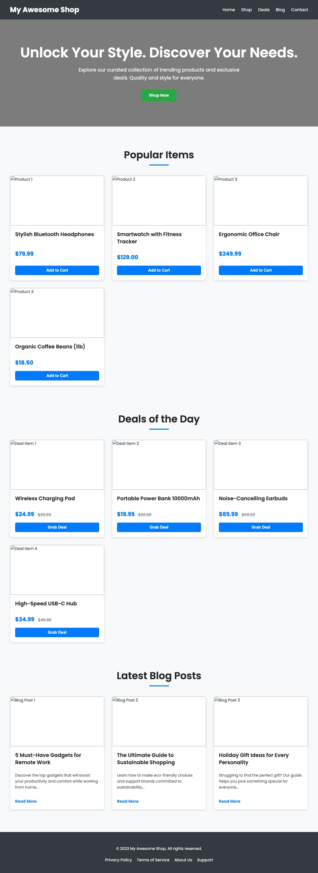 Screenshot sample 16 for shopping-home-page / Gemini 2.5 Flash