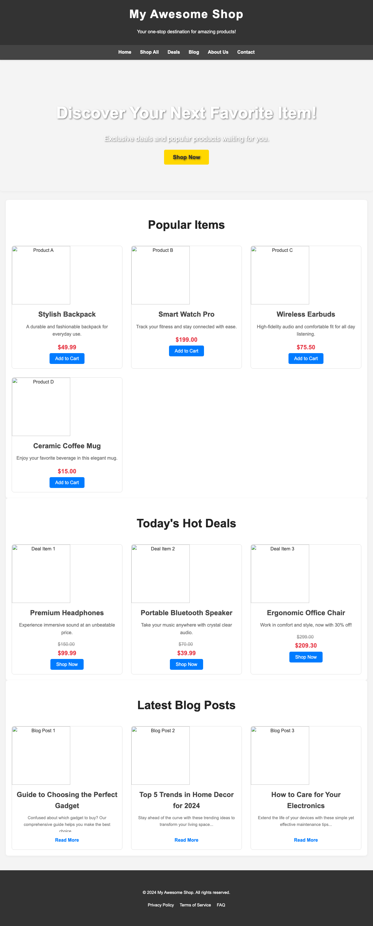 Screenshot sample 18 for shopping-home-page / Gemini 2.5 Flash
