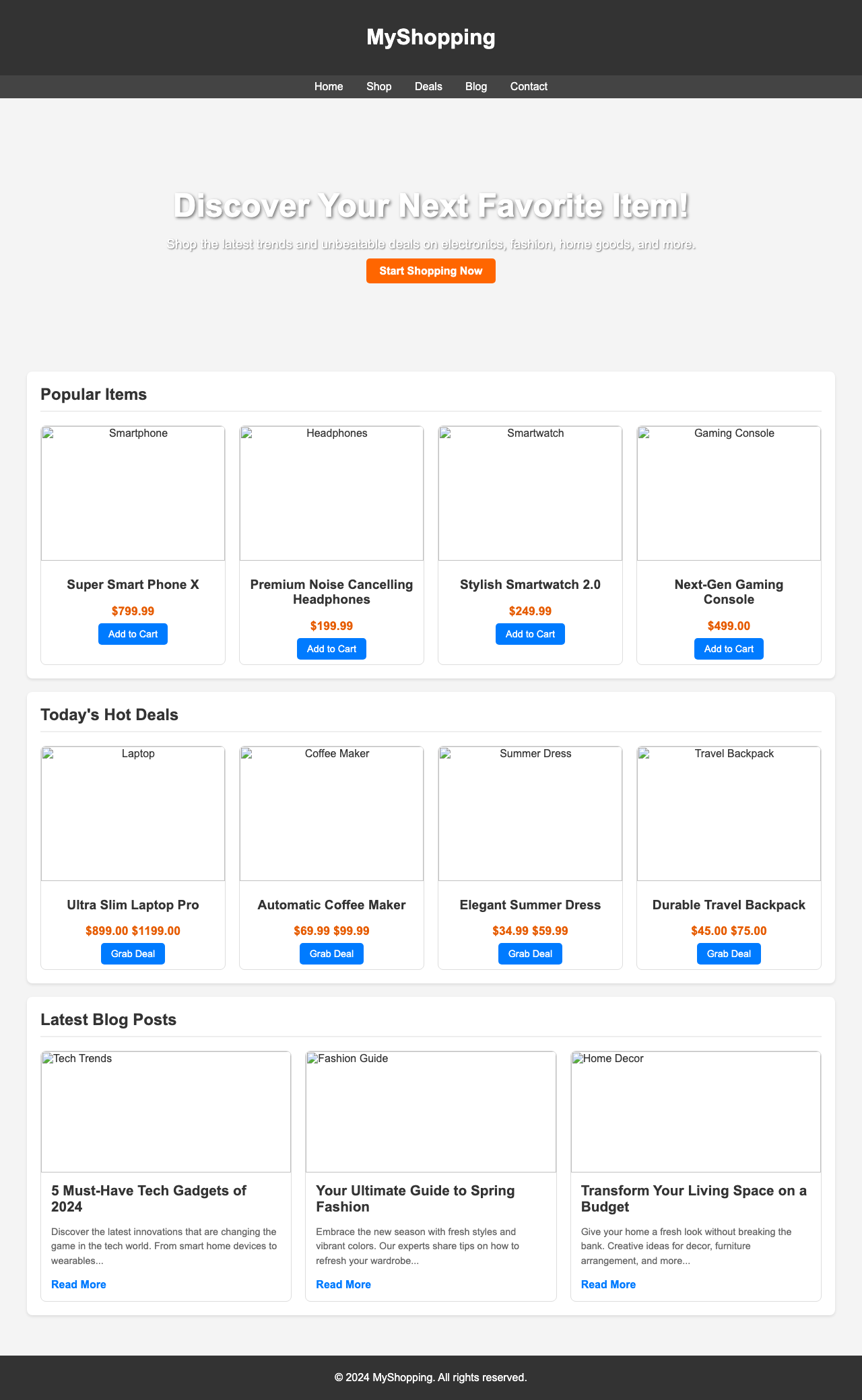 Screenshot sample 2 for shopping-home-page / Gemini 2.5 Flash