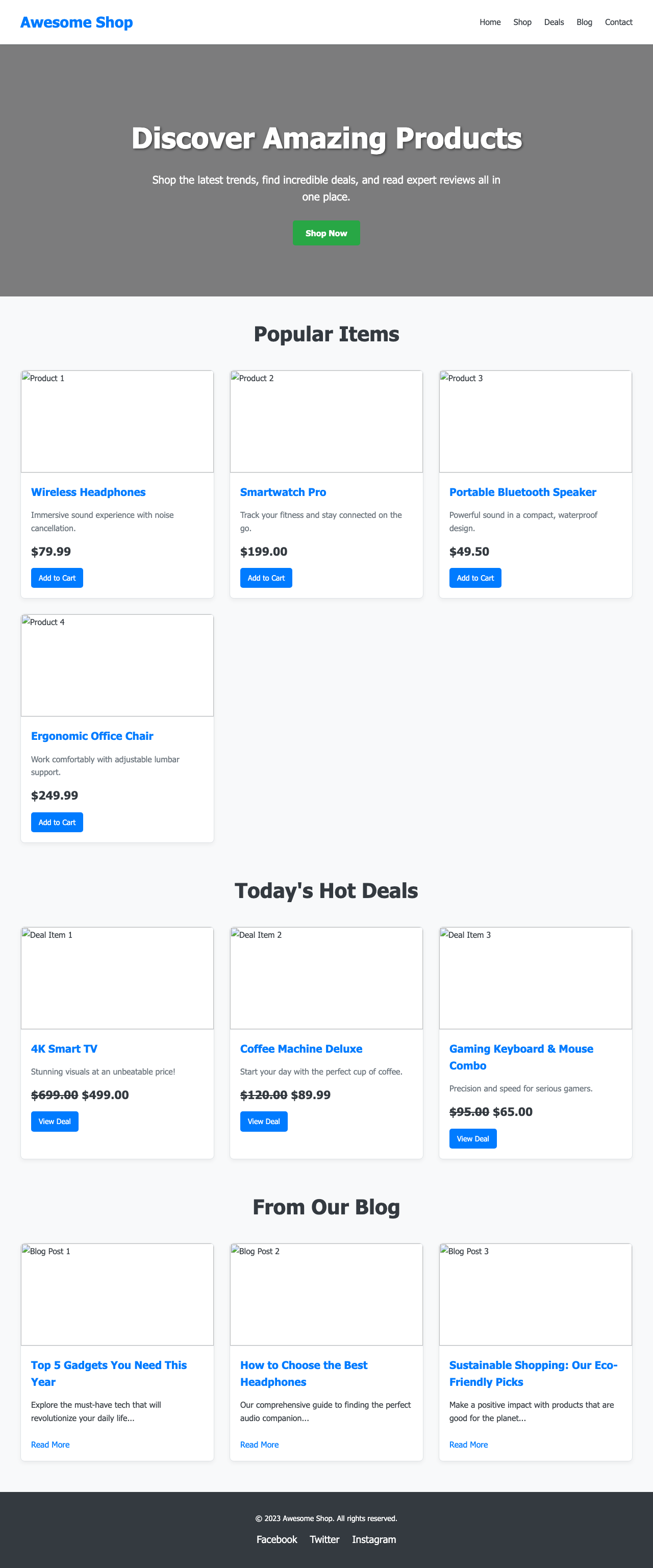 Screenshot sample 21 for shopping-home-page / Gemini 2.5 Flash