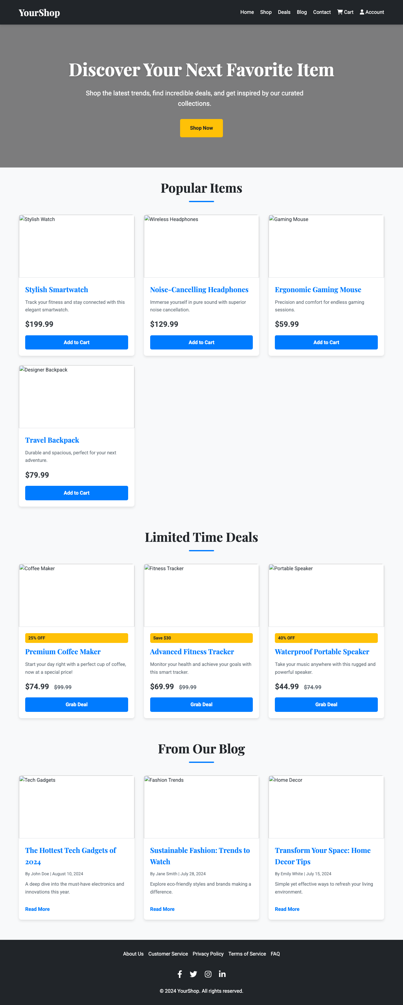 Screenshot sample 22 for shopping-home-page / Gemini 2.5 Flash