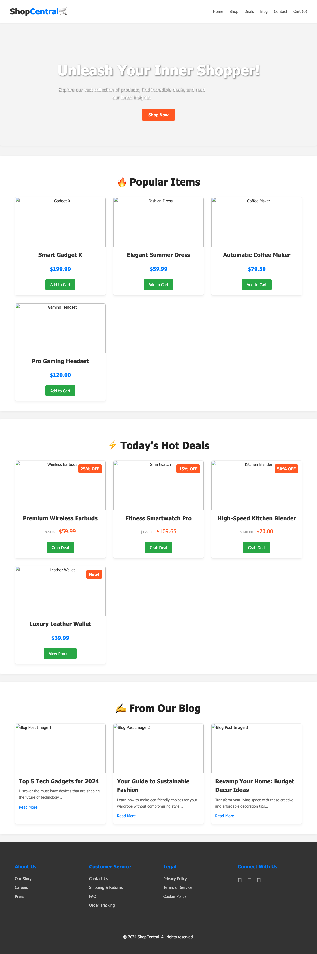 Screenshot sample 23 for shopping-home-page / Gemini 2.5 Flash