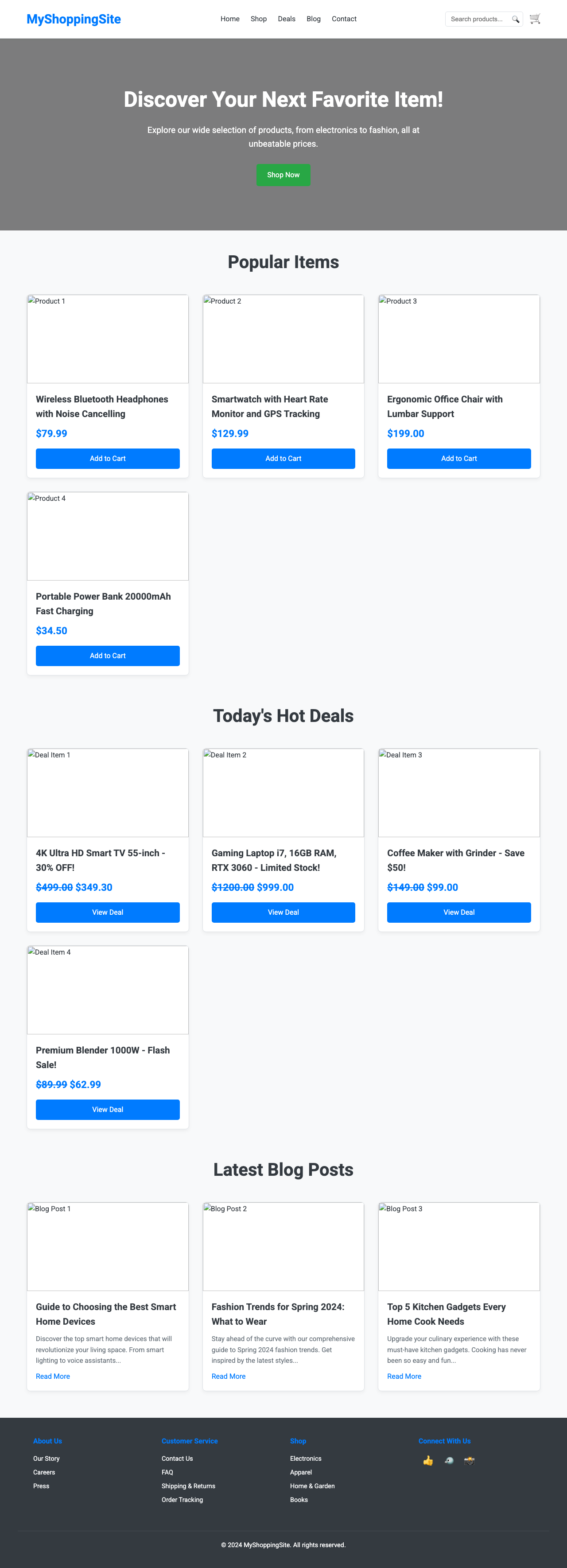Screenshot sample 49 for shopping-home-page / Gemini 2.5 Flash