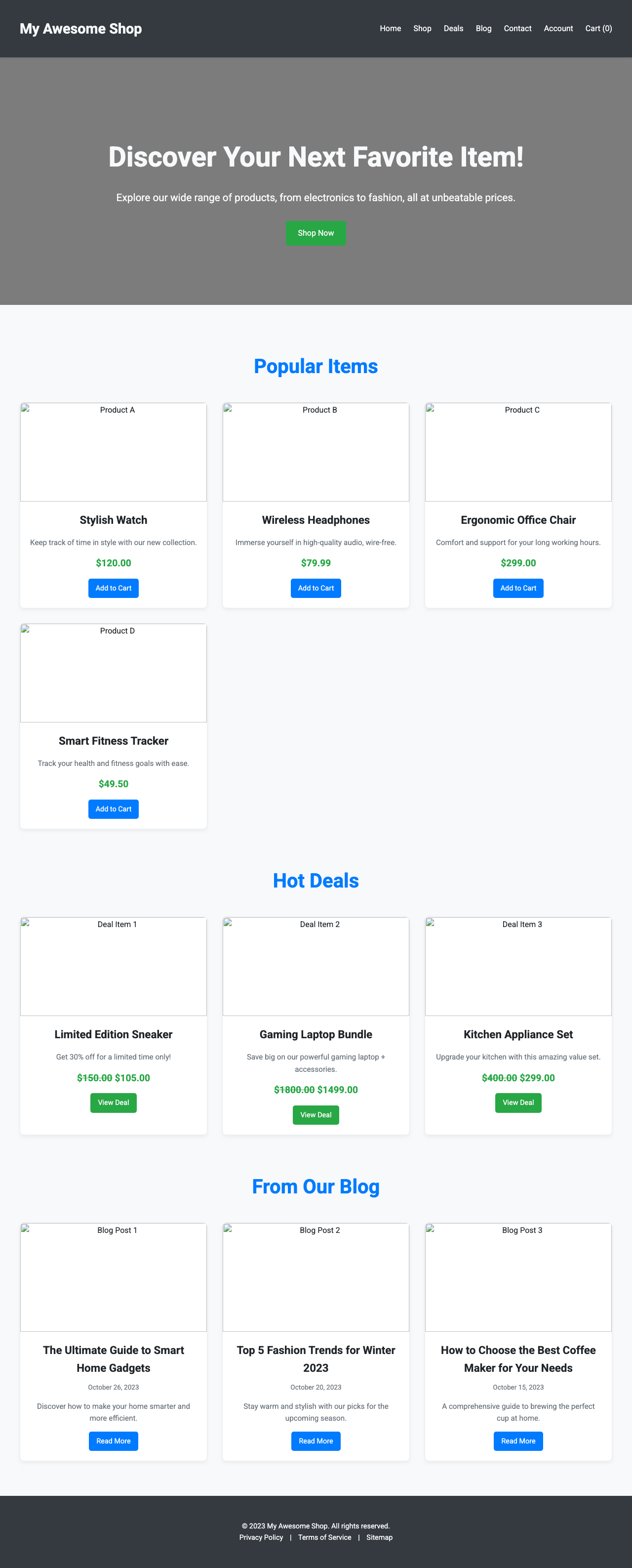 Screenshot sample 6 for shopping-home-page / Gemini 2.5 Flash