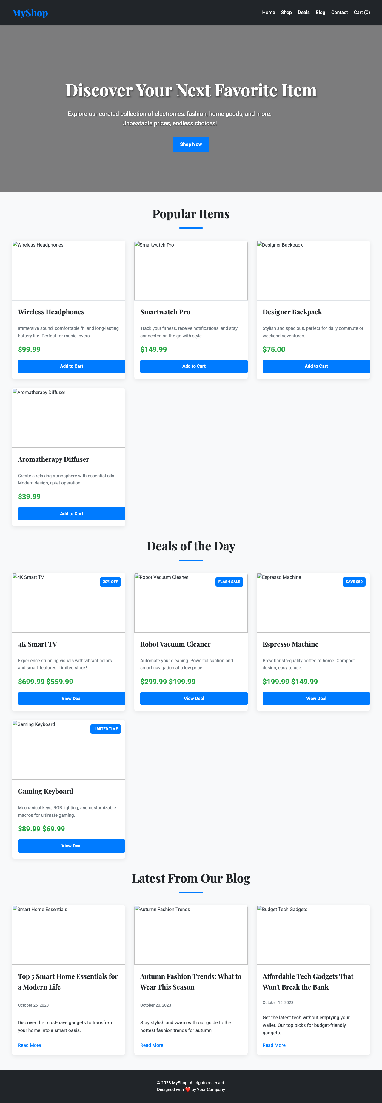 Screenshot sample 7 for shopping-home-page / Gemini 2.5 Flash