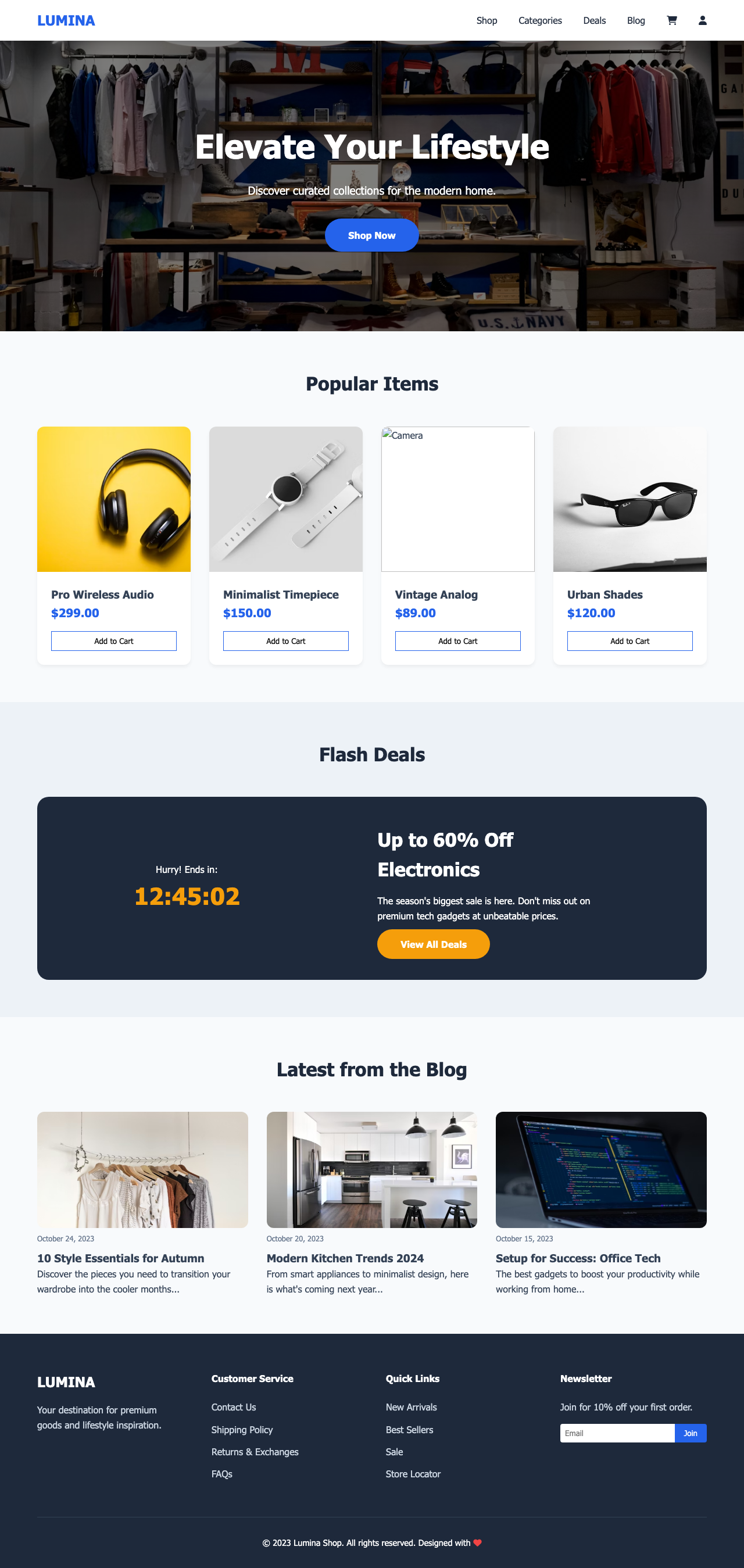 Screenshot sample 14 for shopping-home-page / Gemini 3 Flash Preview