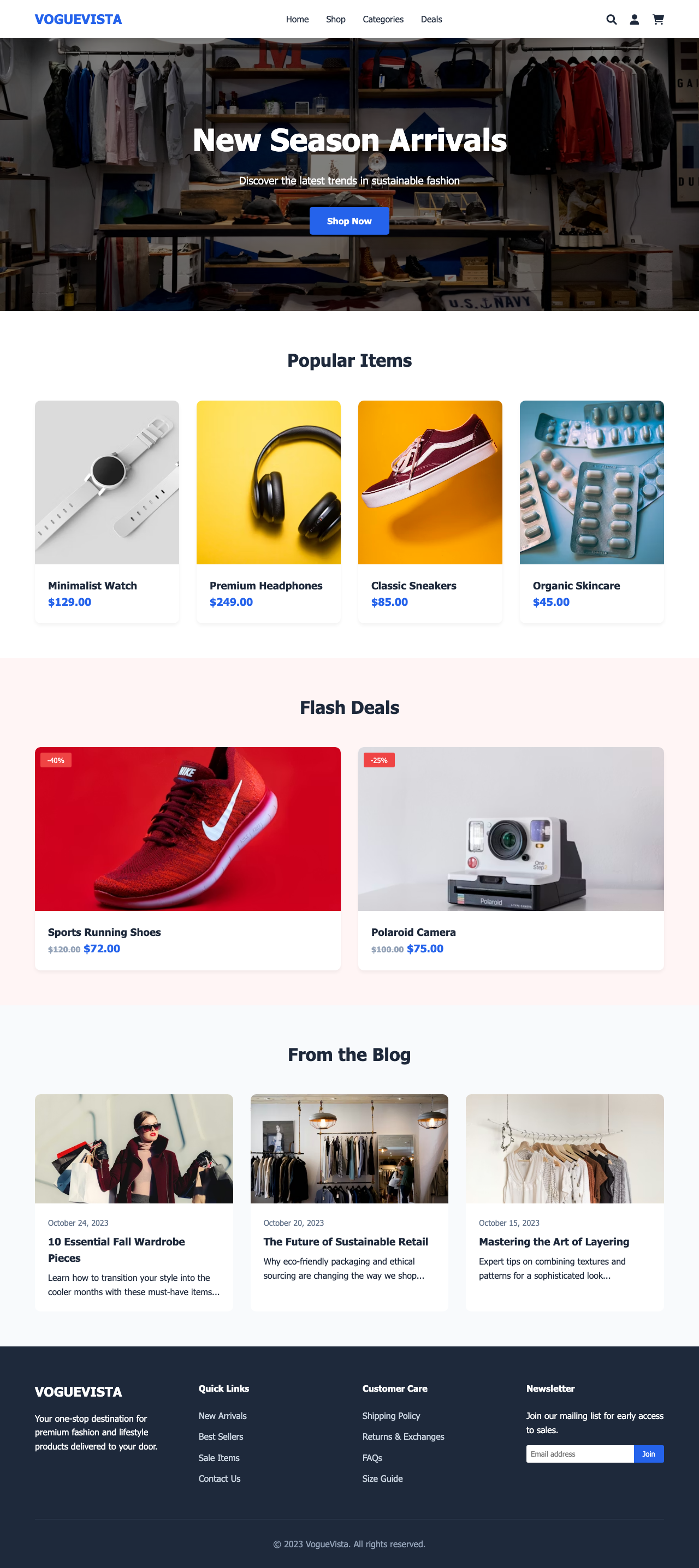 Screenshot sample 17 for shopping-home-page / Gemini 3 Flash Preview