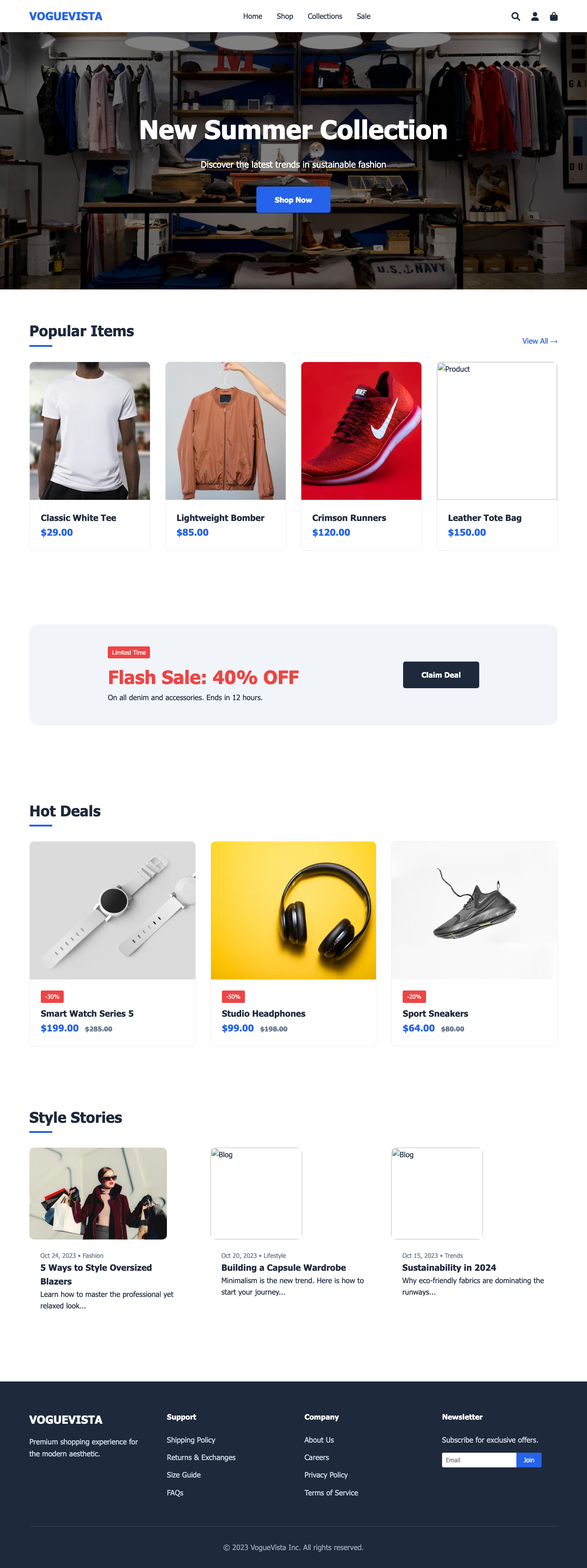 Screenshot sample 2 for shopping-home-page / Gemini 3 Flash Preview