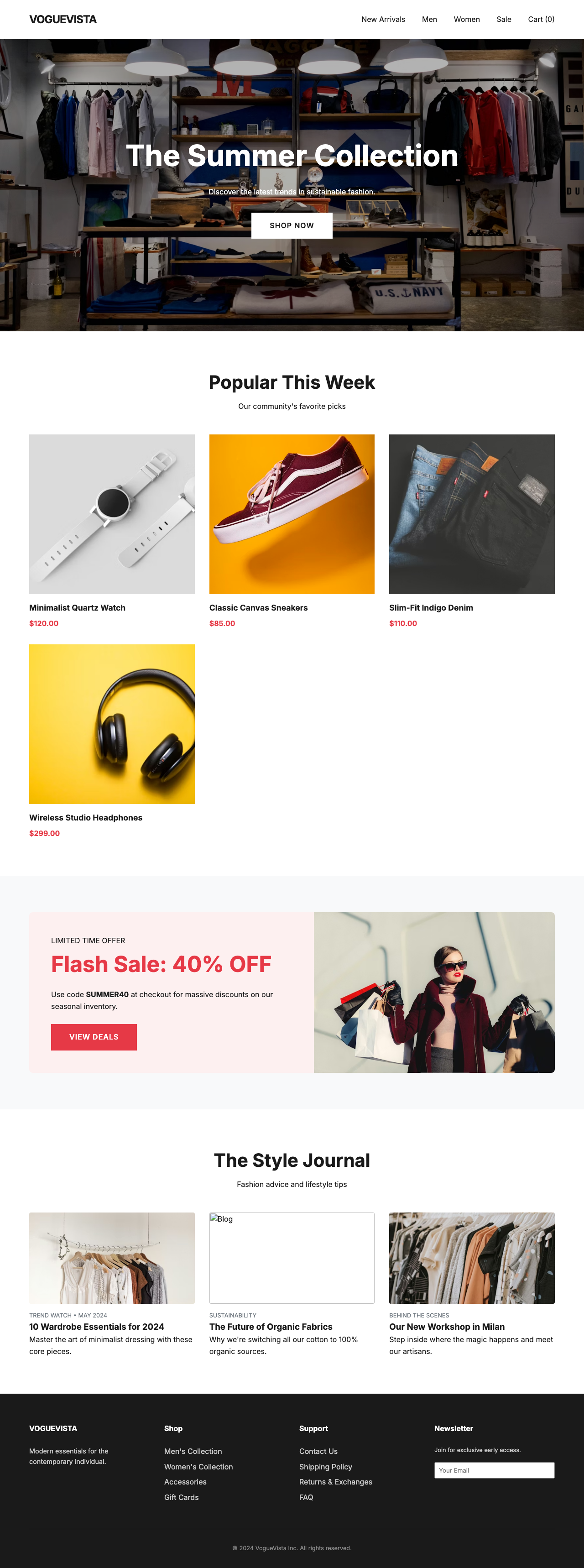 Screenshot sample 20 for shopping-home-page / Gemini 3 Flash Preview