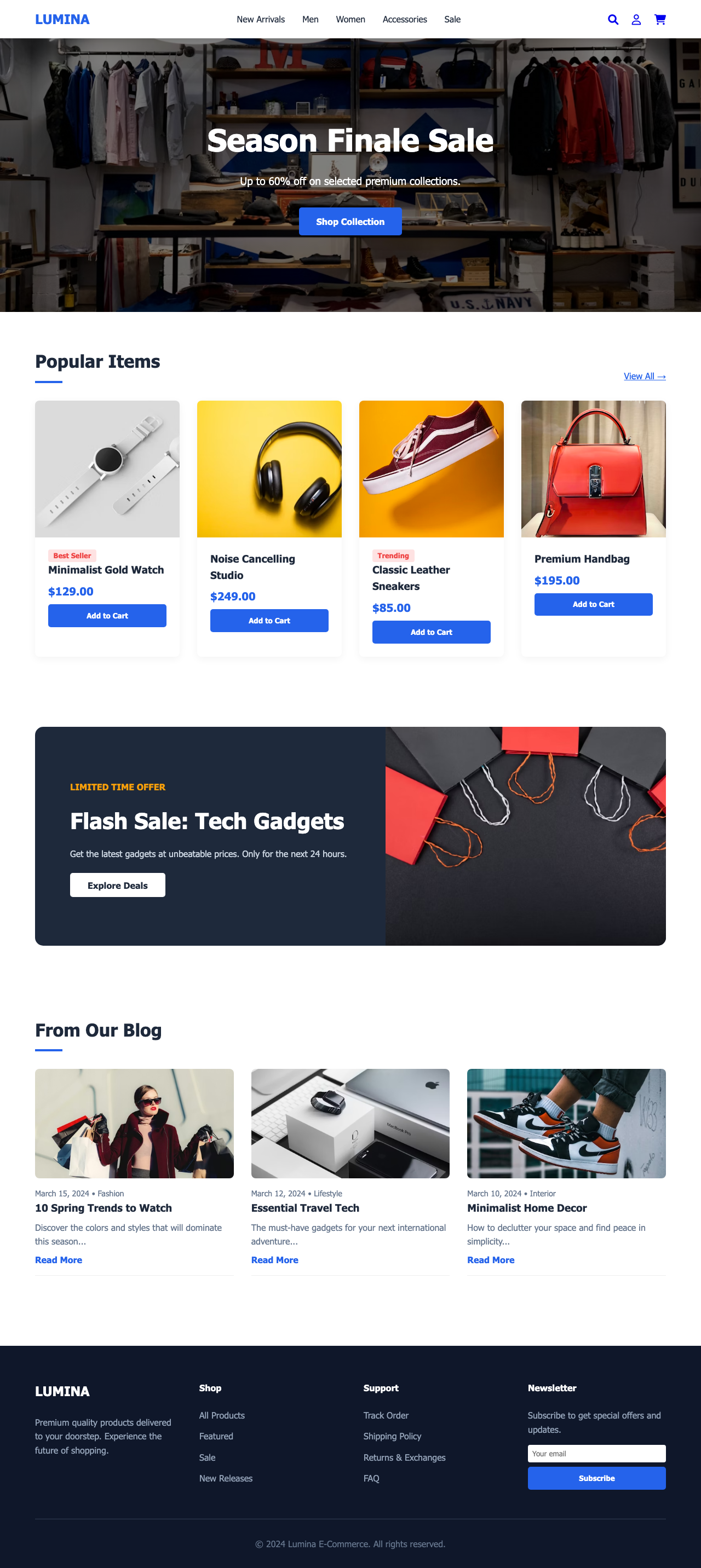 Screenshot sample 22 for shopping-home-page / Gemini 3 Flash Preview