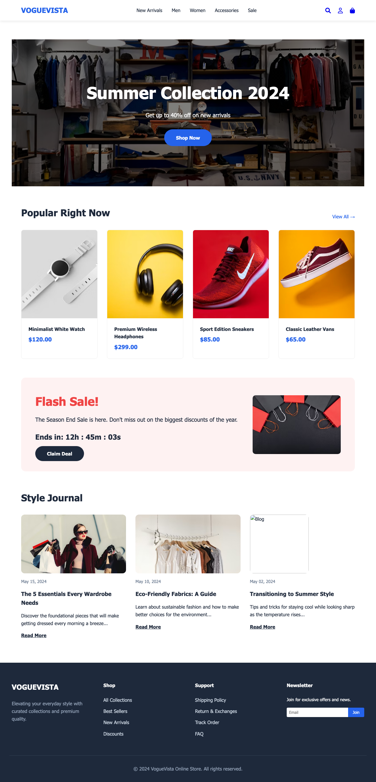 Screenshot sample 23 for shopping-home-page / Gemini 3 Flash Preview