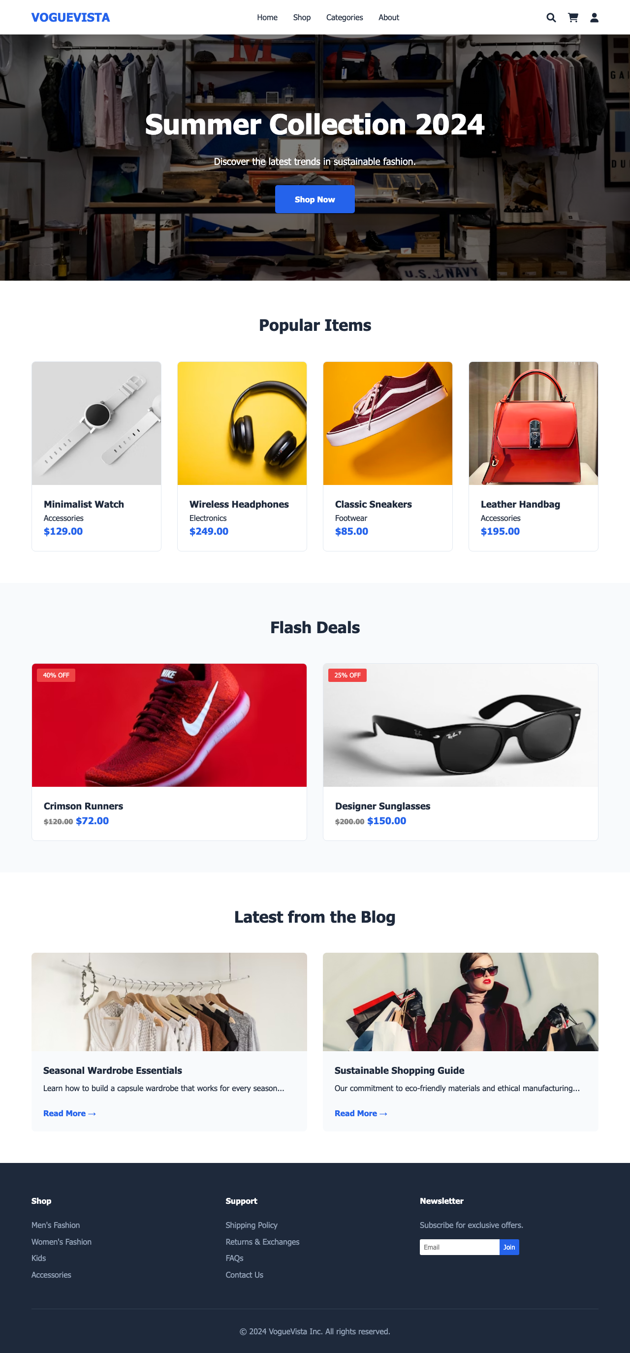 Screenshot sample 5 for shopping-home-page / Gemini 3 Flash Preview