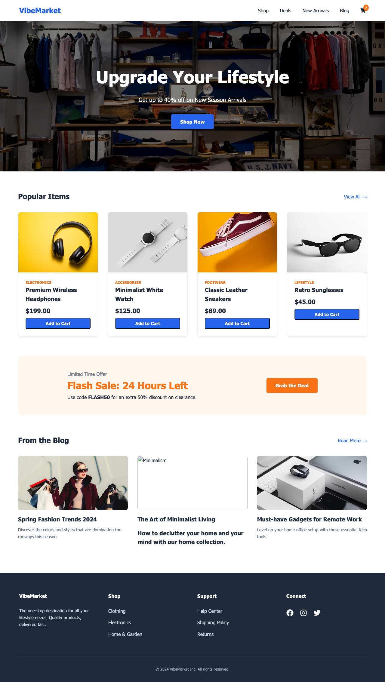 Screenshot sample 7 for shopping-home-page / Gemini 3 Flash Preview