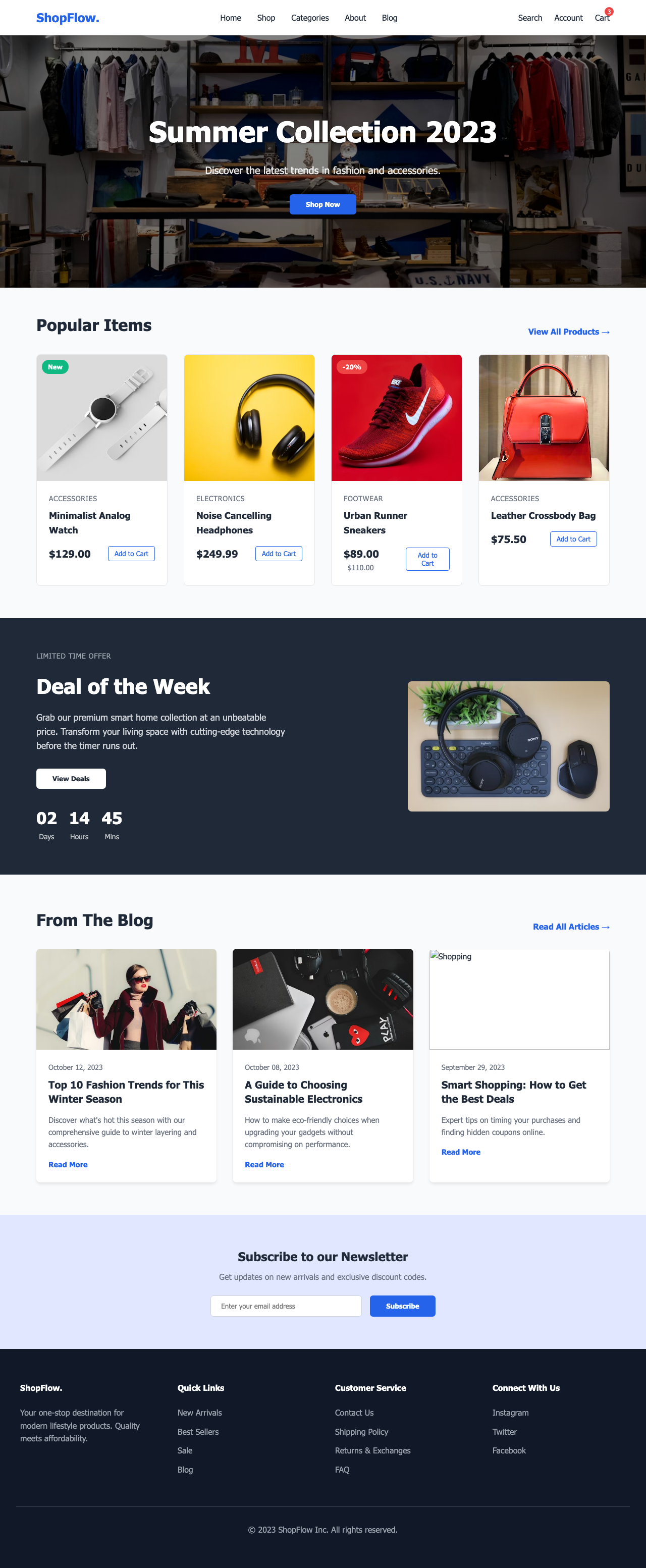Screenshot sample 10 for shopping-home-page / Gemini 3 Pro Preview