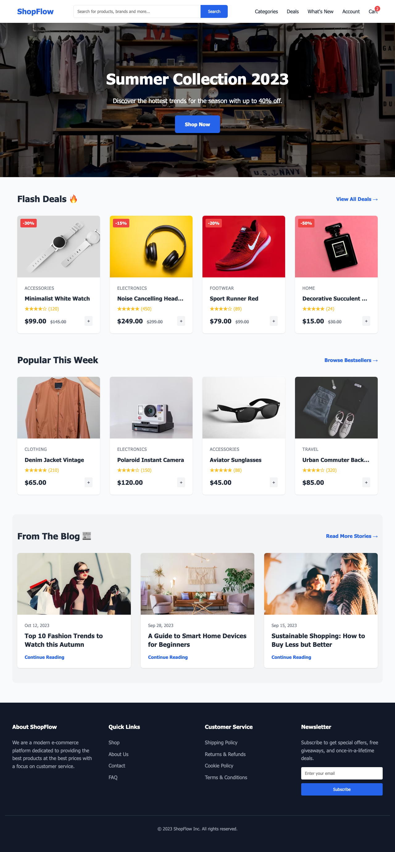 Screenshot sample 11 for shopping-home-page / Gemini 3 Pro Preview