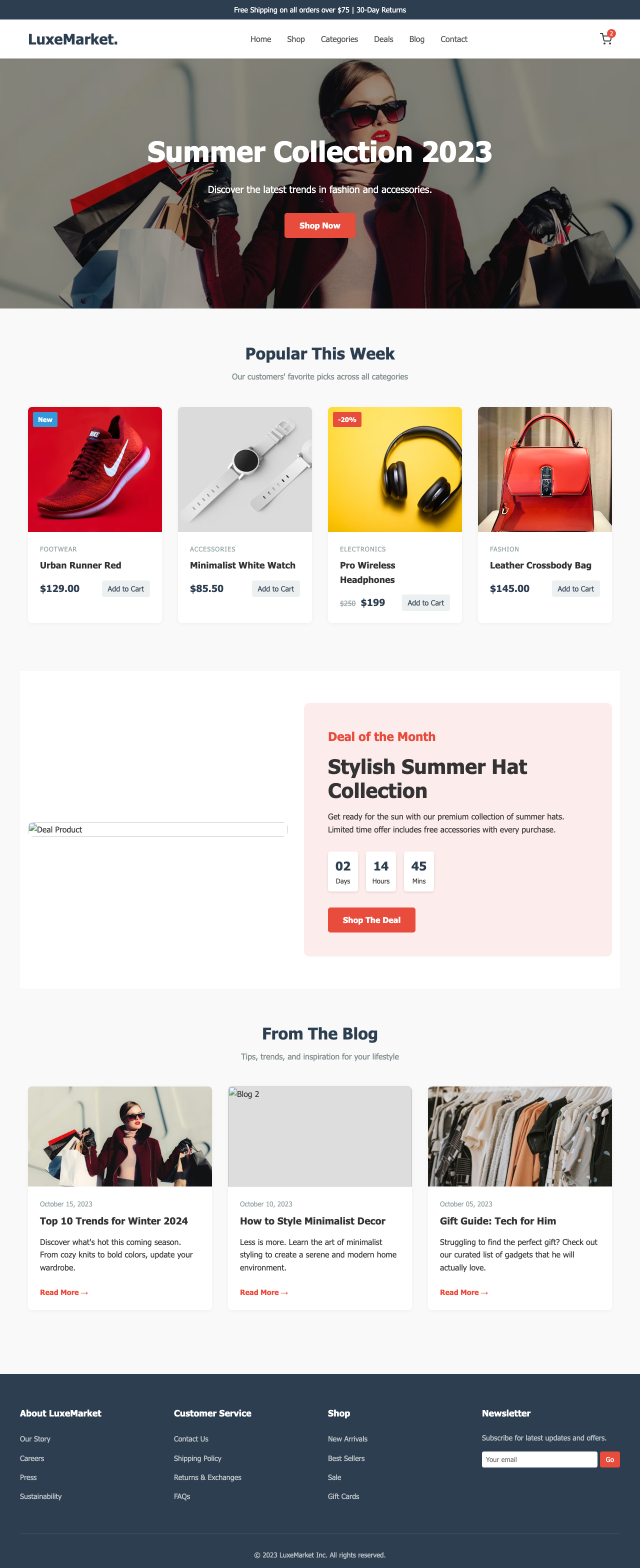Screenshot sample 21 for shopping-home-page / Gemini 3 Pro Preview