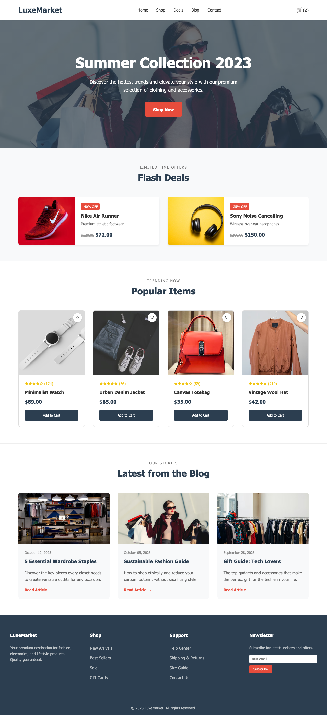 Screenshot sample 22 for shopping-home-page / Gemini 3 Pro Preview