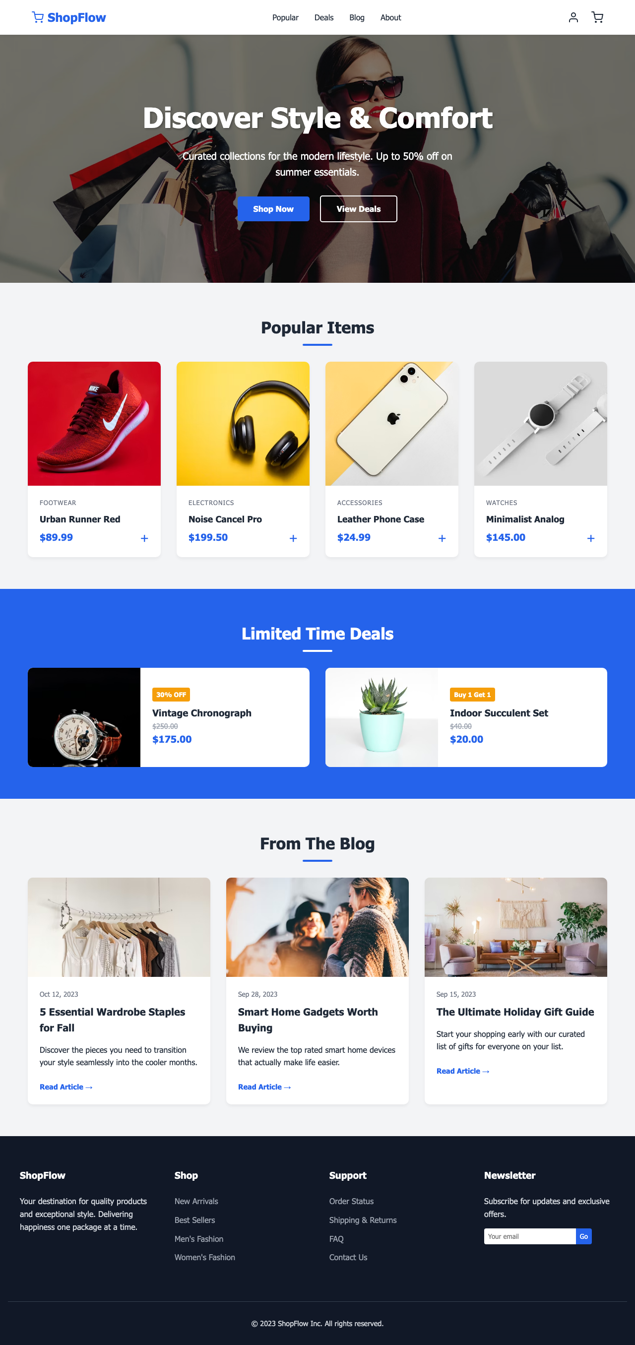Screenshot sample 3 for shopping-home-page / Gemini 3 Pro Preview