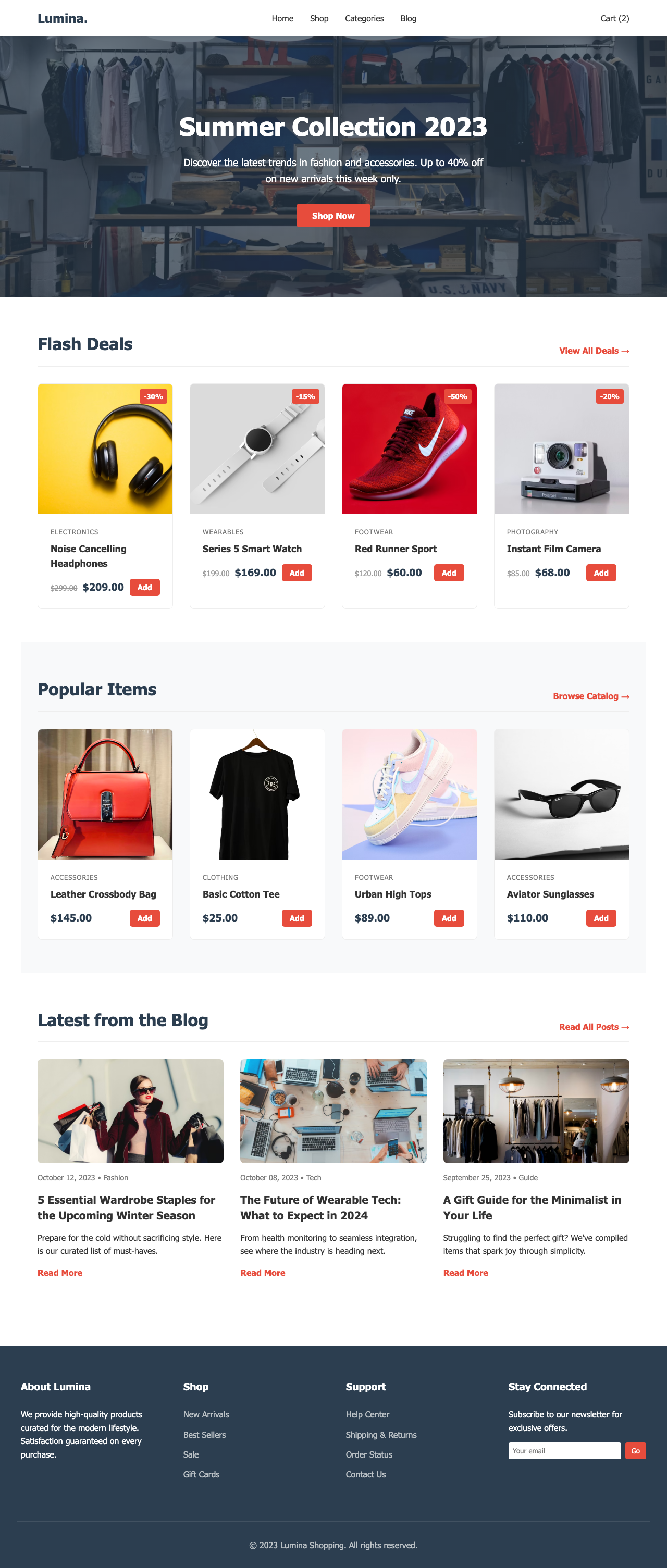 Screenshot sample 9 for shopping-home-page / Gemini 3 Pro Preview