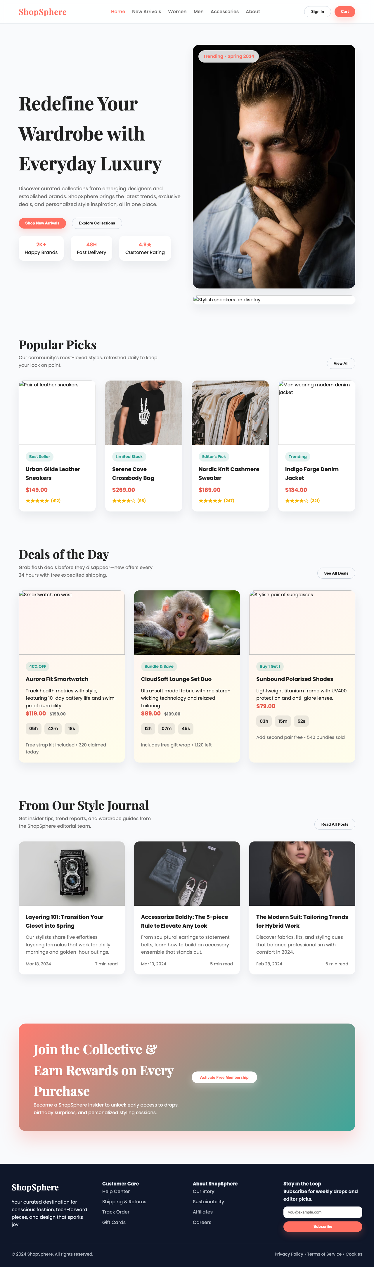 Screenshot sample 1 for shopping-home-page / GPT-5 Codex