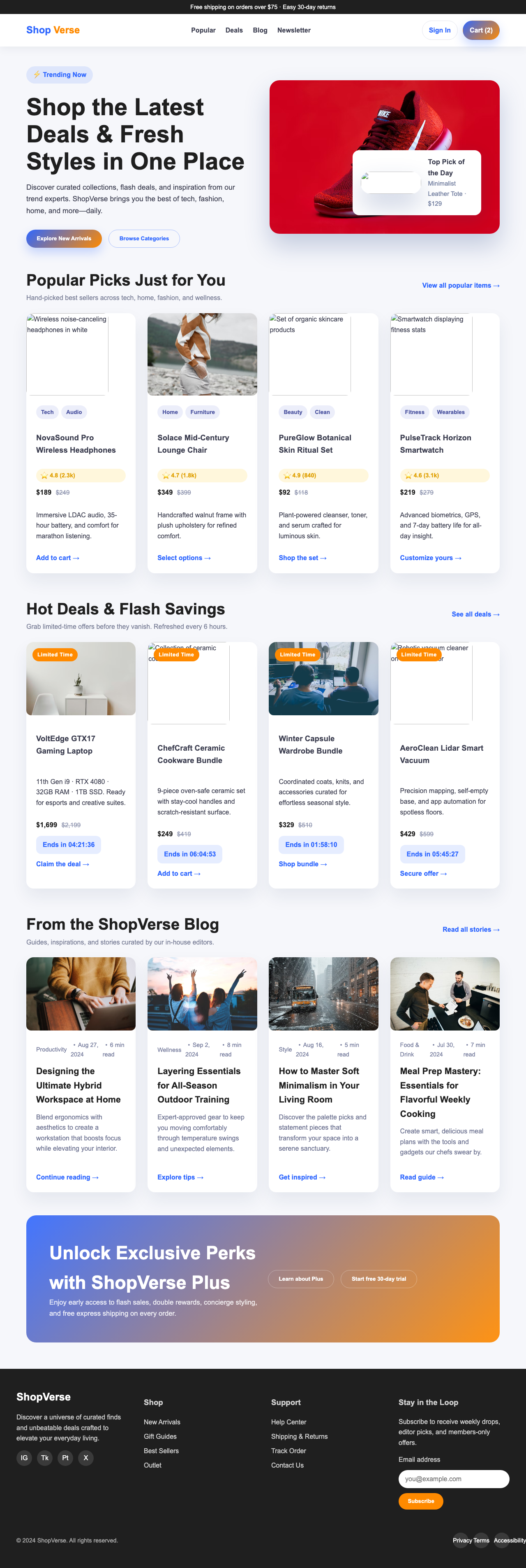 Screenshot sample 11 for shopping-home-page / GPT-5 Codex