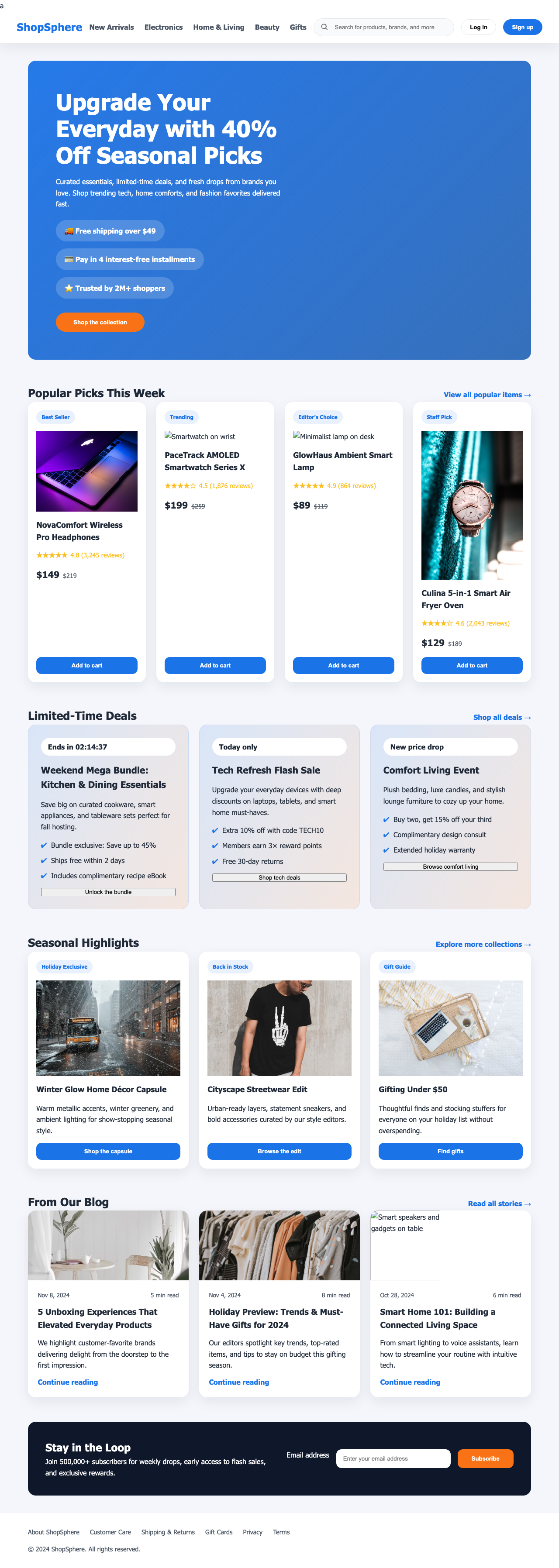 Screenshot sample 14 for shopping-home-page / GPT-5 Codex