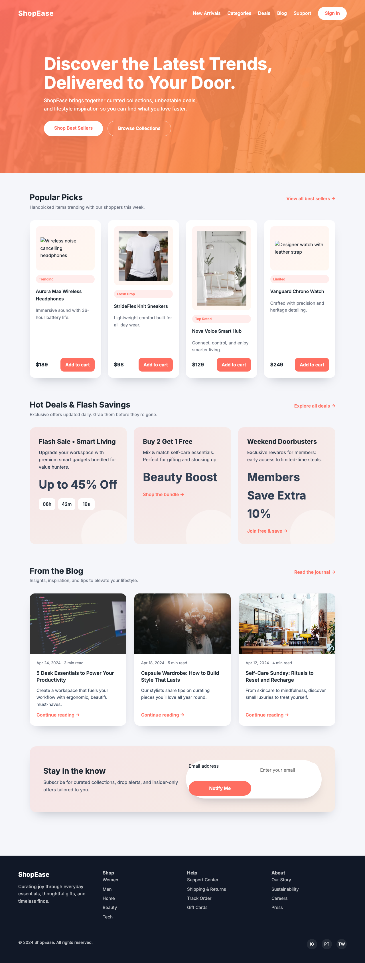Screenshot sample 16 for shopping-home-page / GPT-5 Codex